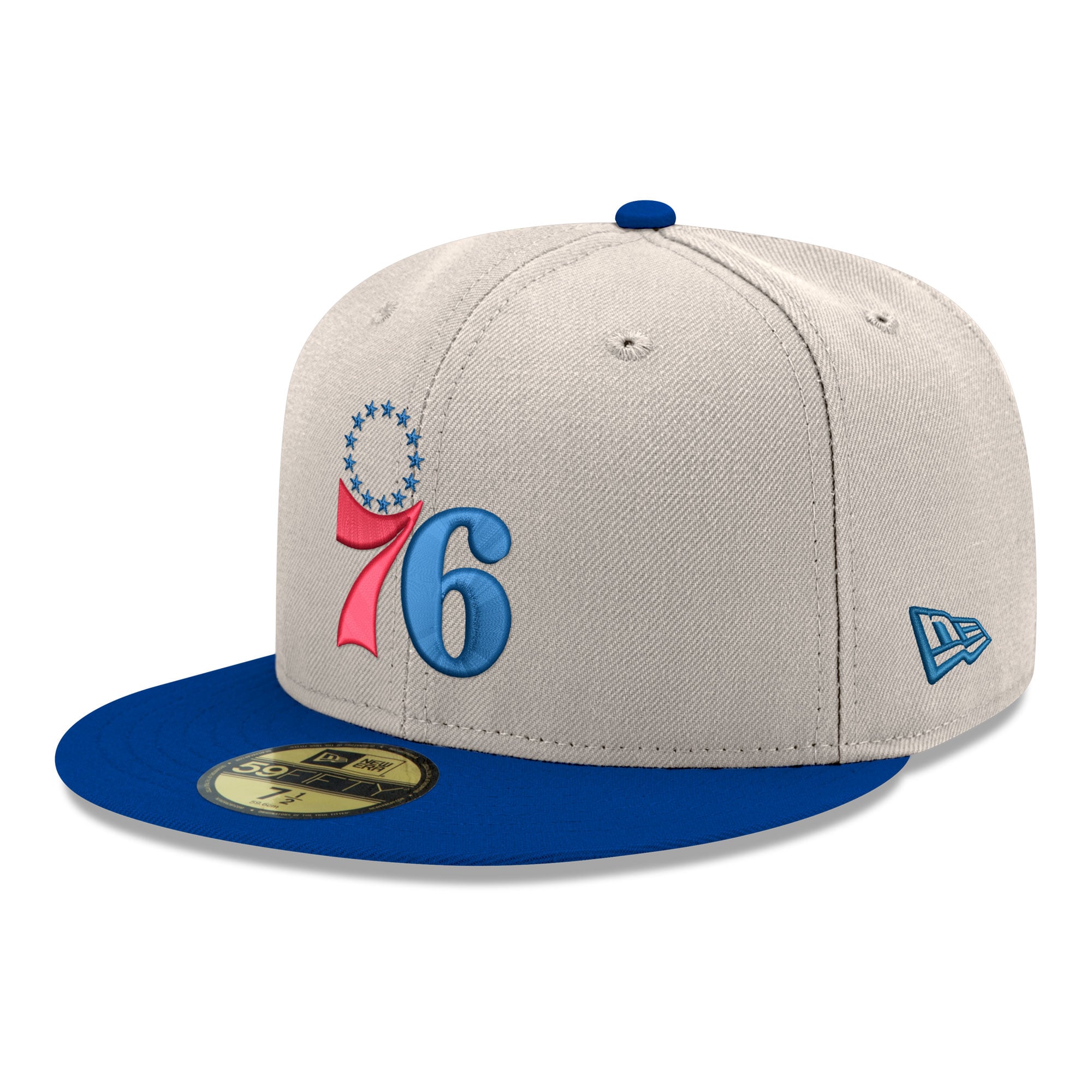 Men's New Era Gray/Royal Philadelphia 76ers Chrome 59FIFTY Fitted Hat