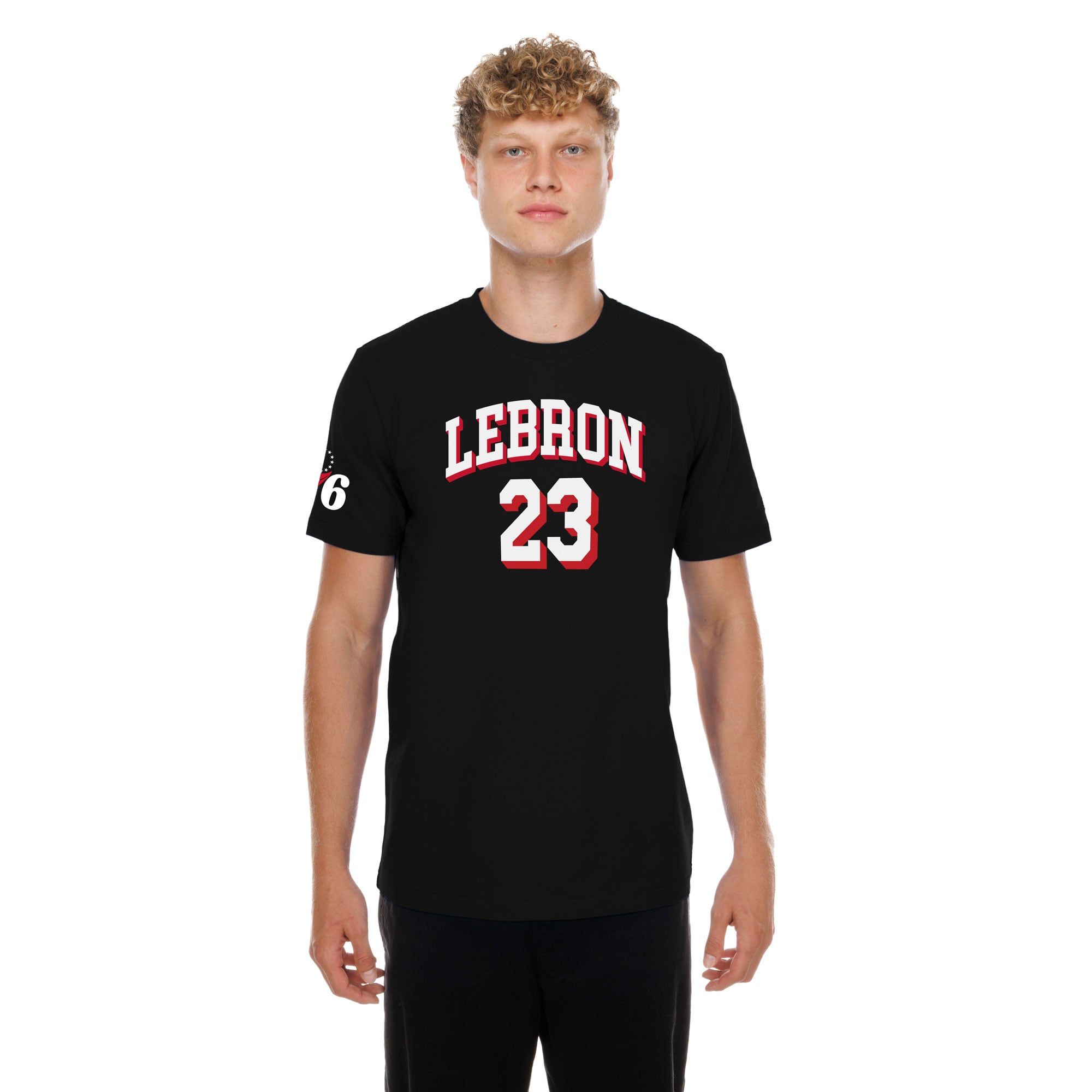 T-shirt noir New Era LeBron James Philadelphia 76ers pour homme