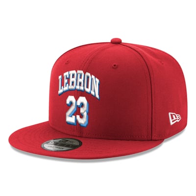 LeBron James Philadelphia 76ers New Era 9FIFTY Snapback Hat - Red