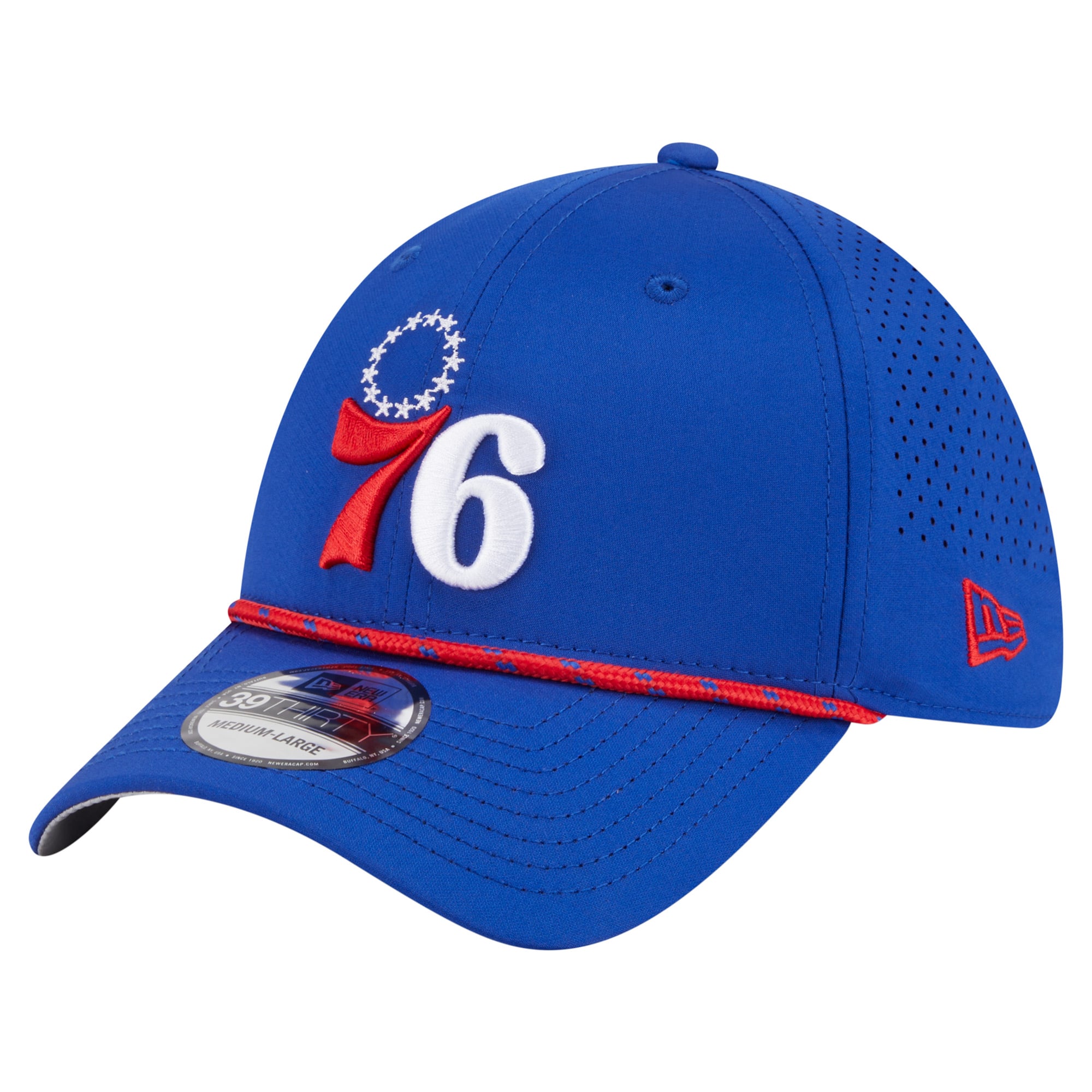 Men's Philadelphia 76ers New Era Royal Featherweight Poly Rope Flex 39Thirty Hat