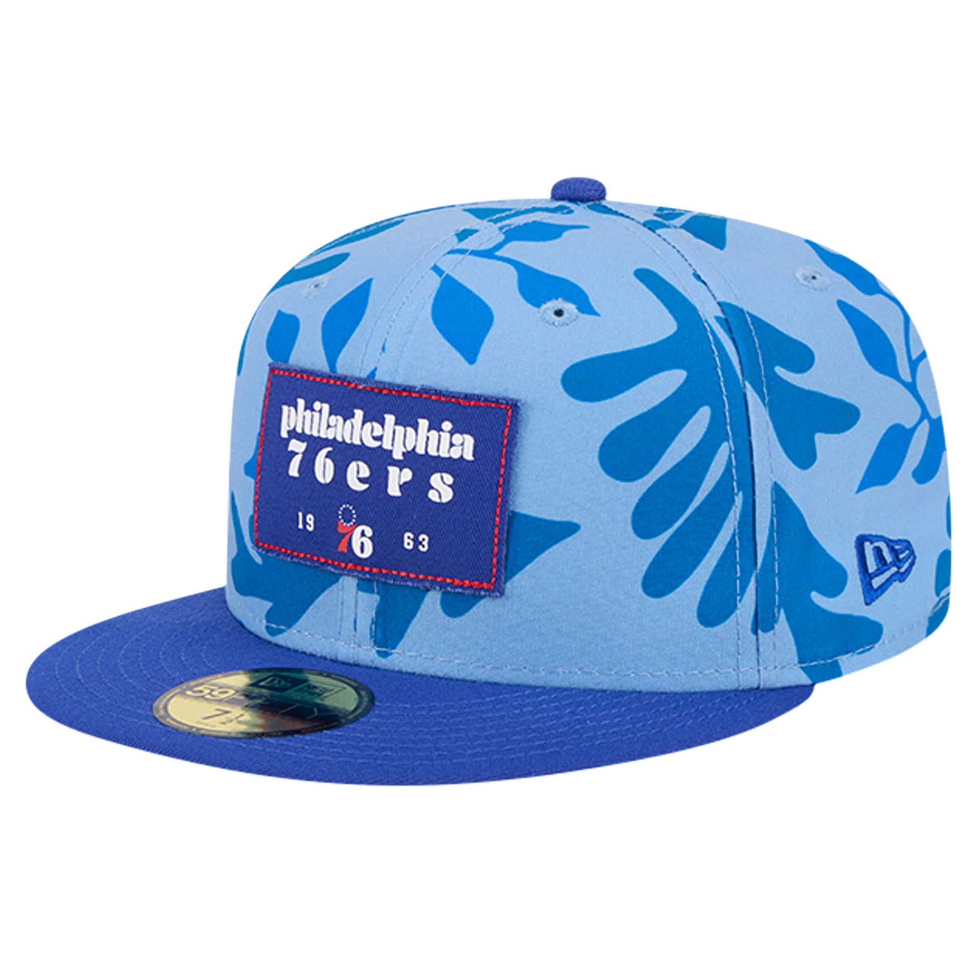 Men's Philadelphia 76ers New Era Royal Palm Fronds 2-Tone 59FIFTY Fitted Hat