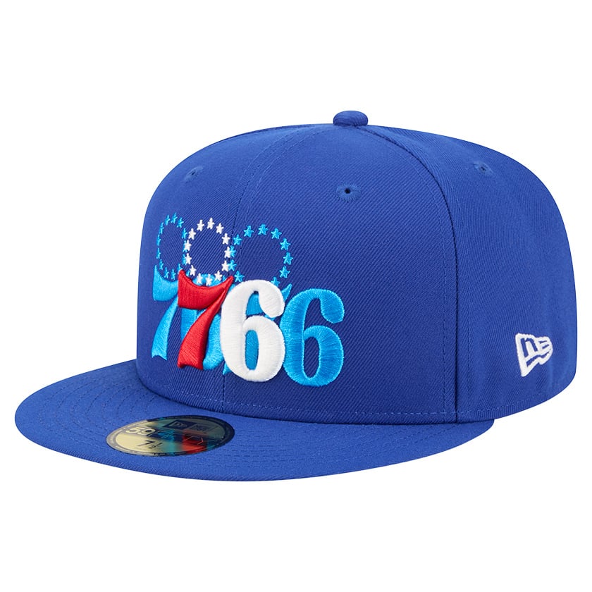 Men's New Era Royal Philadelphia 76ers Tri-Hit 59Fifty Fitted Hat