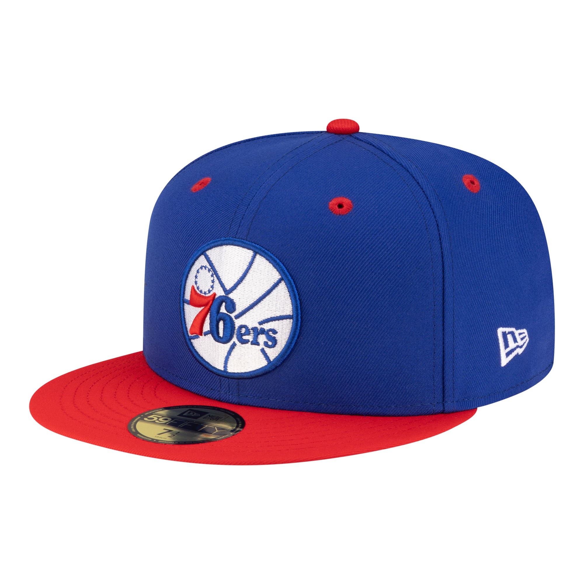 Men's New Era Royal/Red Philadelphia 76ers 80s Throwback 59FIFTY Fitted Hat
