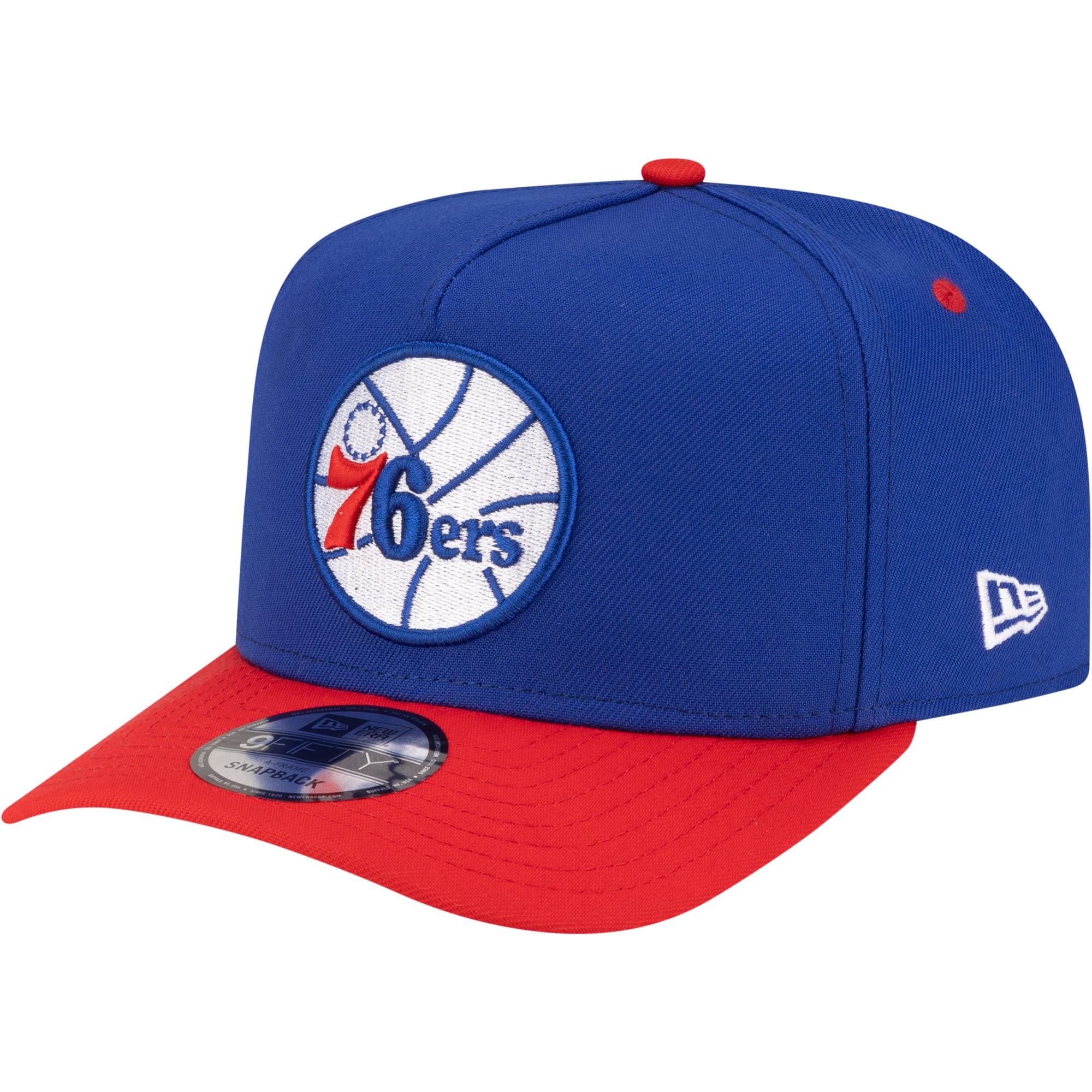 Men's Philadelphia 76ers New Era Royal/Red 80s Throwback A-Frame 9FIFTY Snapback Hat
