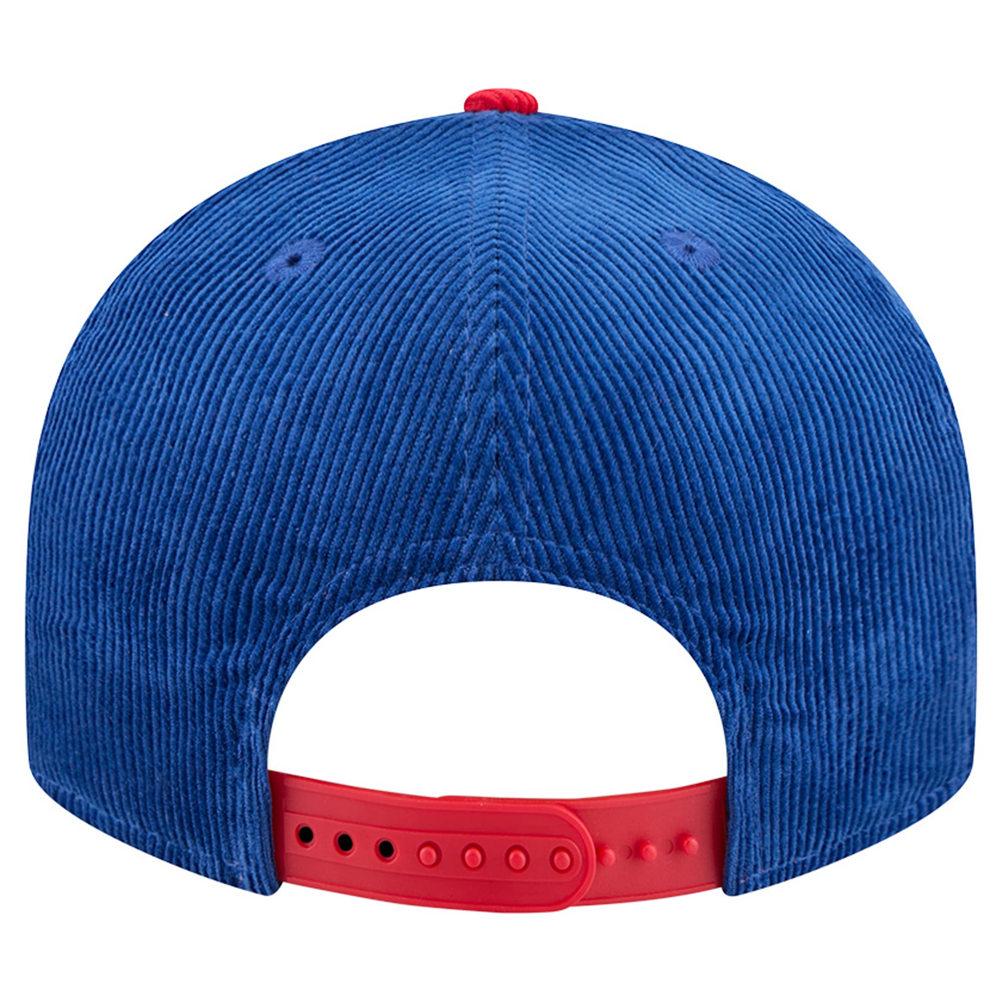 Casquette snapback New Era 9FIFTY en velours côtelé bleu royal/rouge Philadelphia 76ers pour homme