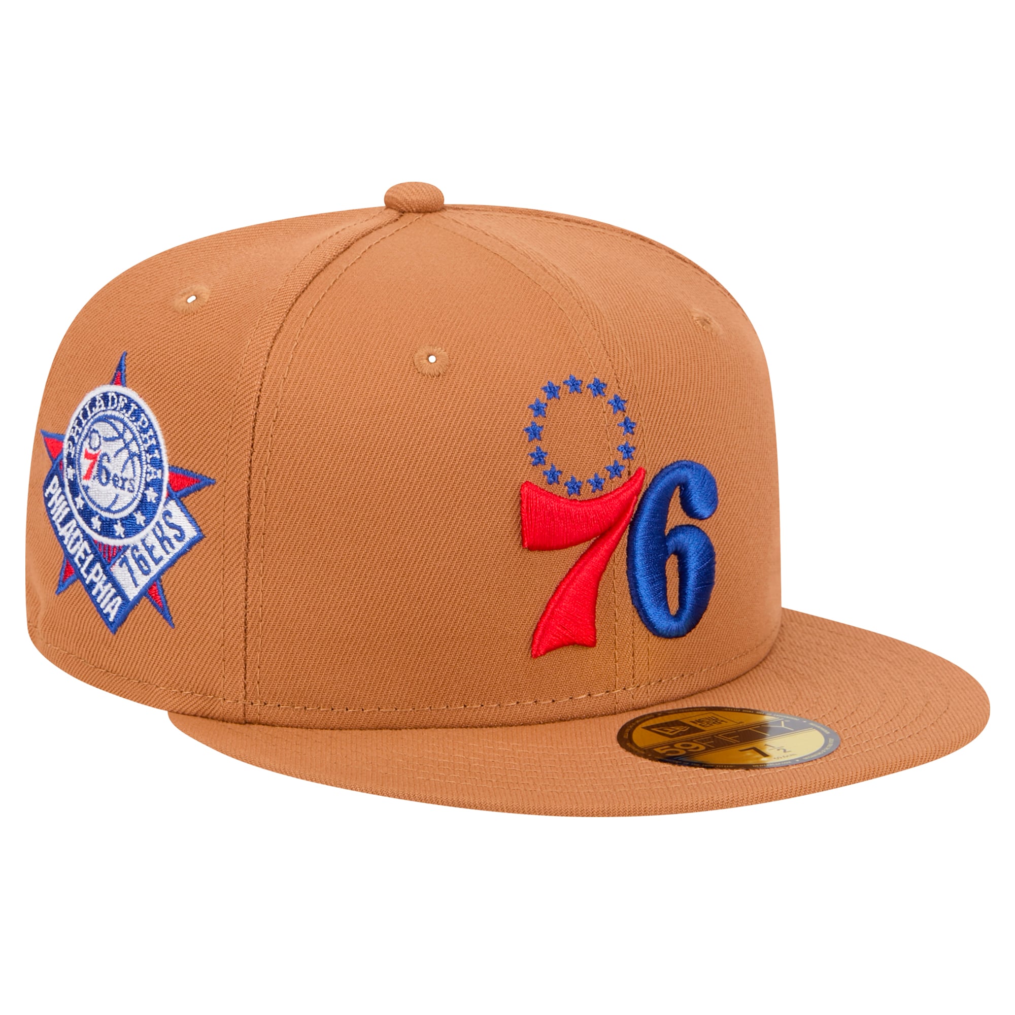 Men's Philadelphia 76ers New Era Tan Color Pack 59FIFTY Fitted Hat