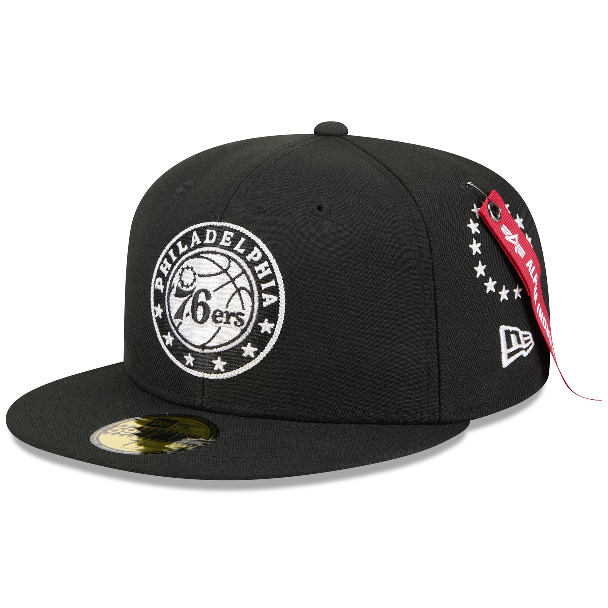 Men's Philadelphia 76ers New Era x Alpha Industries Black 59FIFTY Fitted Hat