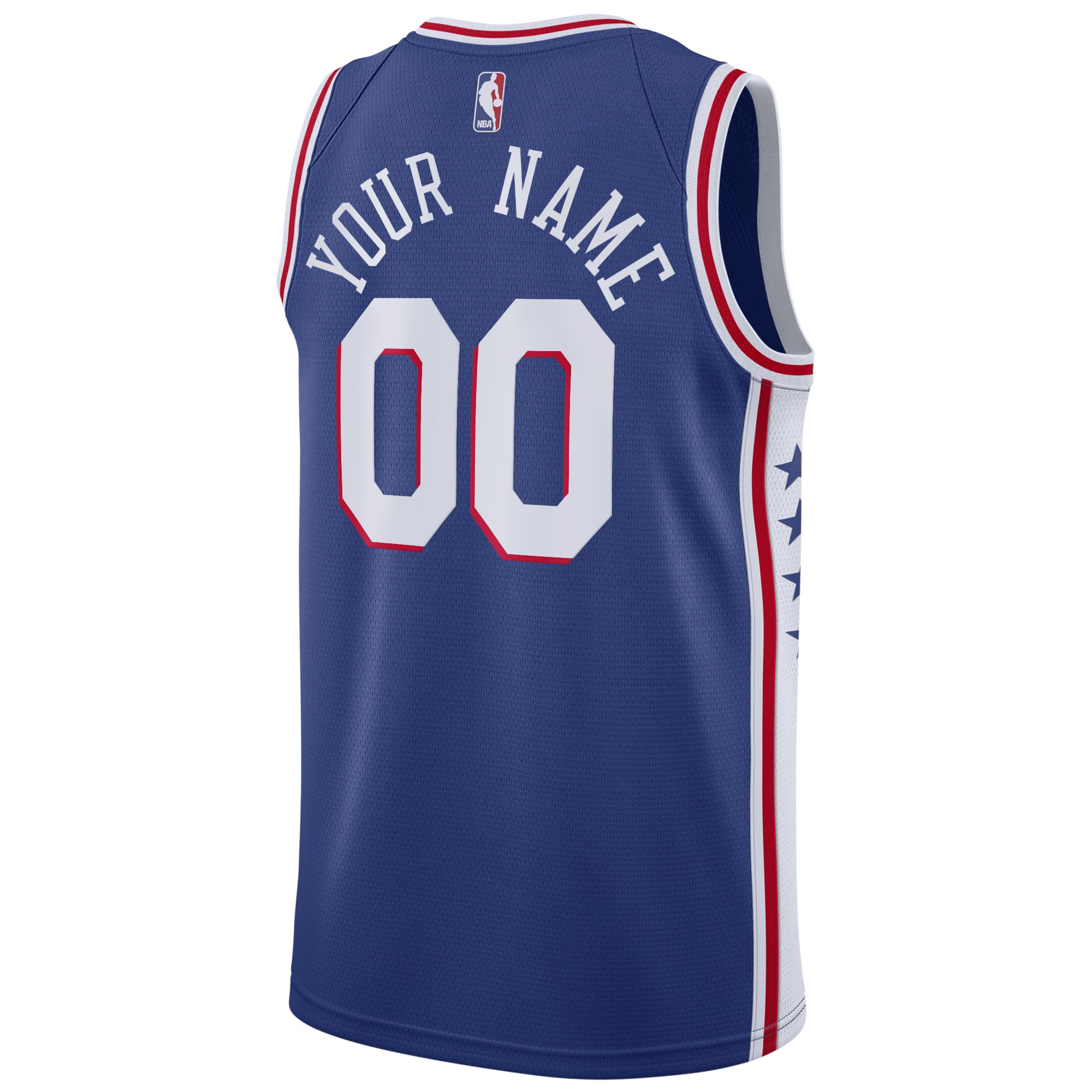 Maillot Nike Philadelphia 76ers bleu pour homme - Swingman personnalisé Édition Icon