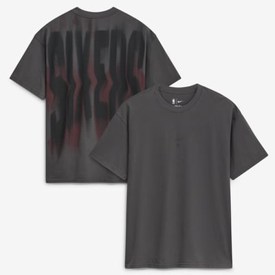 Men's Nike Charcoal Philadelphia 76ers 2026 Standard Issue Pre-Game Max 90 T-Shirt