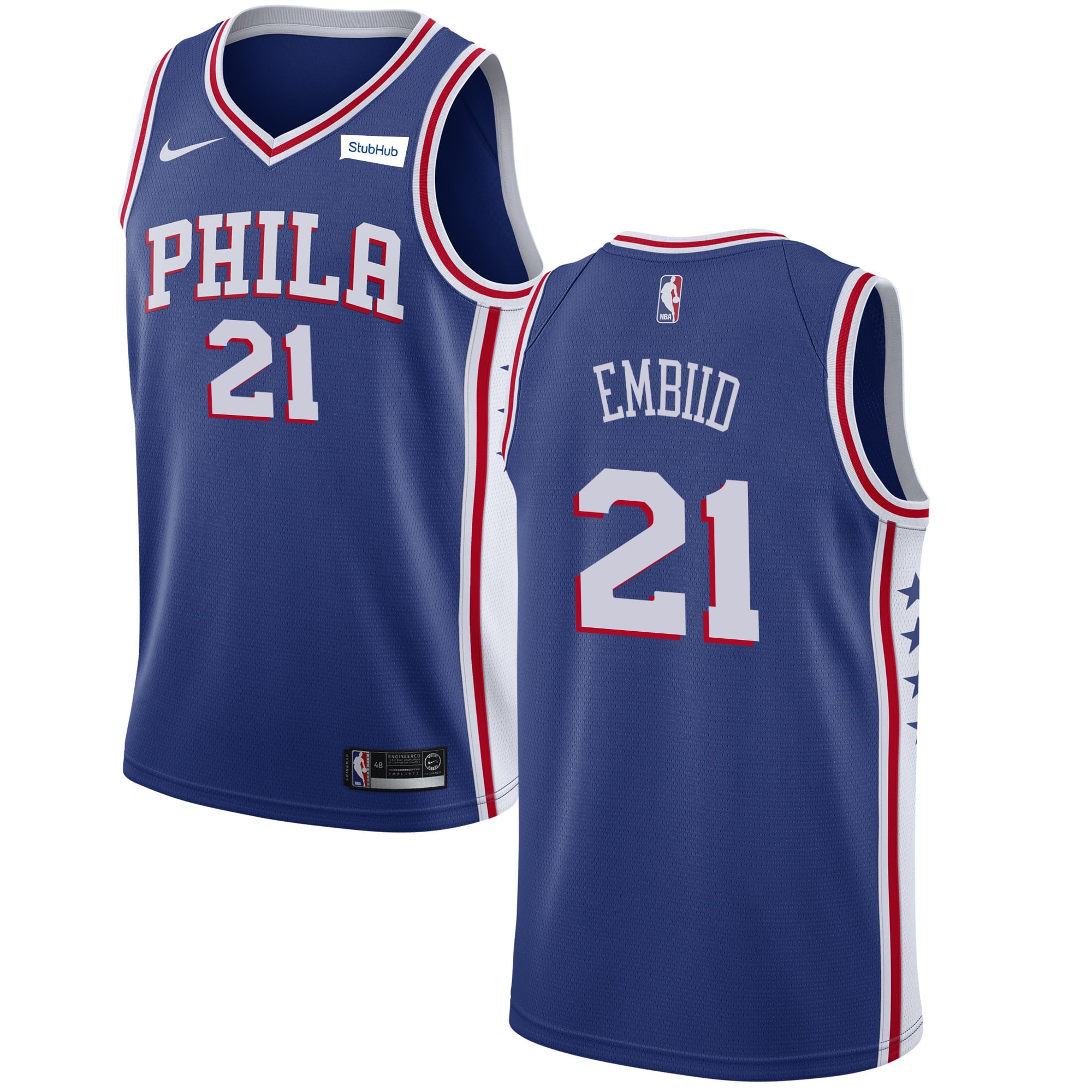 Men's Nike Joel Embiid Royal Philadelphia 76ers Swingman Sponsor