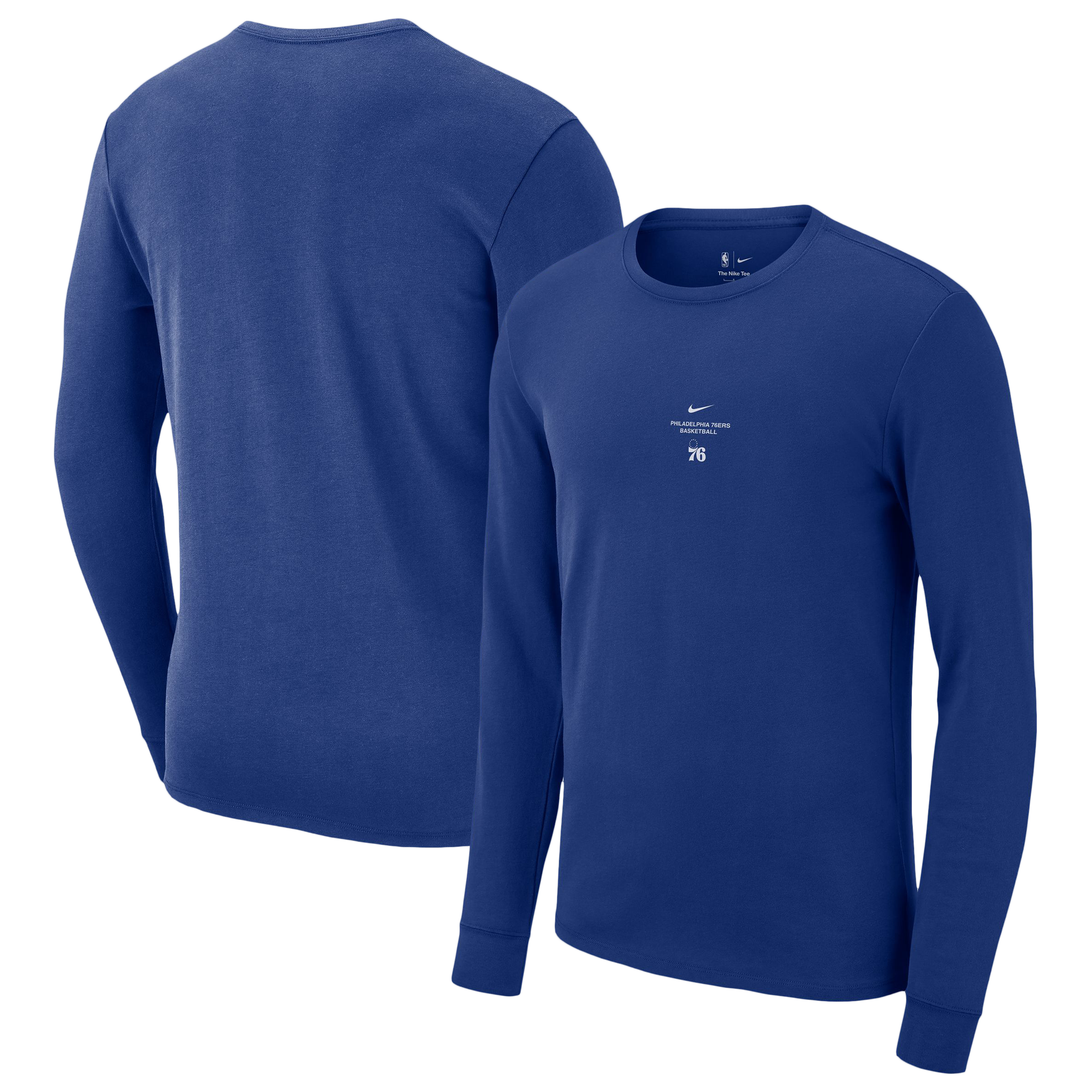 T-shirt d'entraînement à manches longues Nike Royal Philadelphia 76ers 2026 Standard Issue pour homme