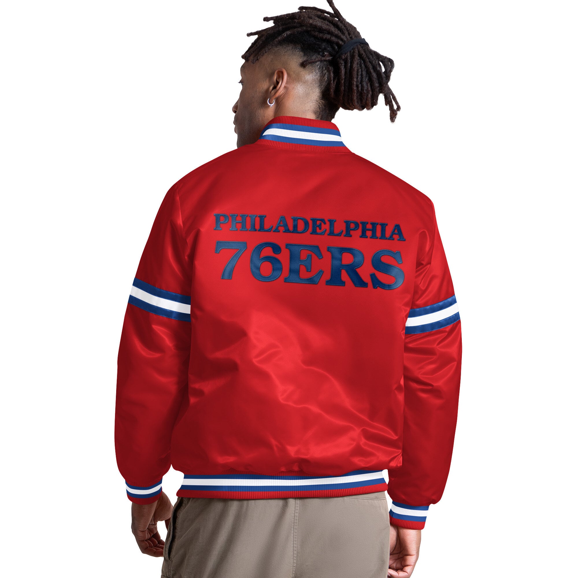 Veste universitaire Starter rouge Philadelphia 76ers Courtside II à boutons-pression pour homme