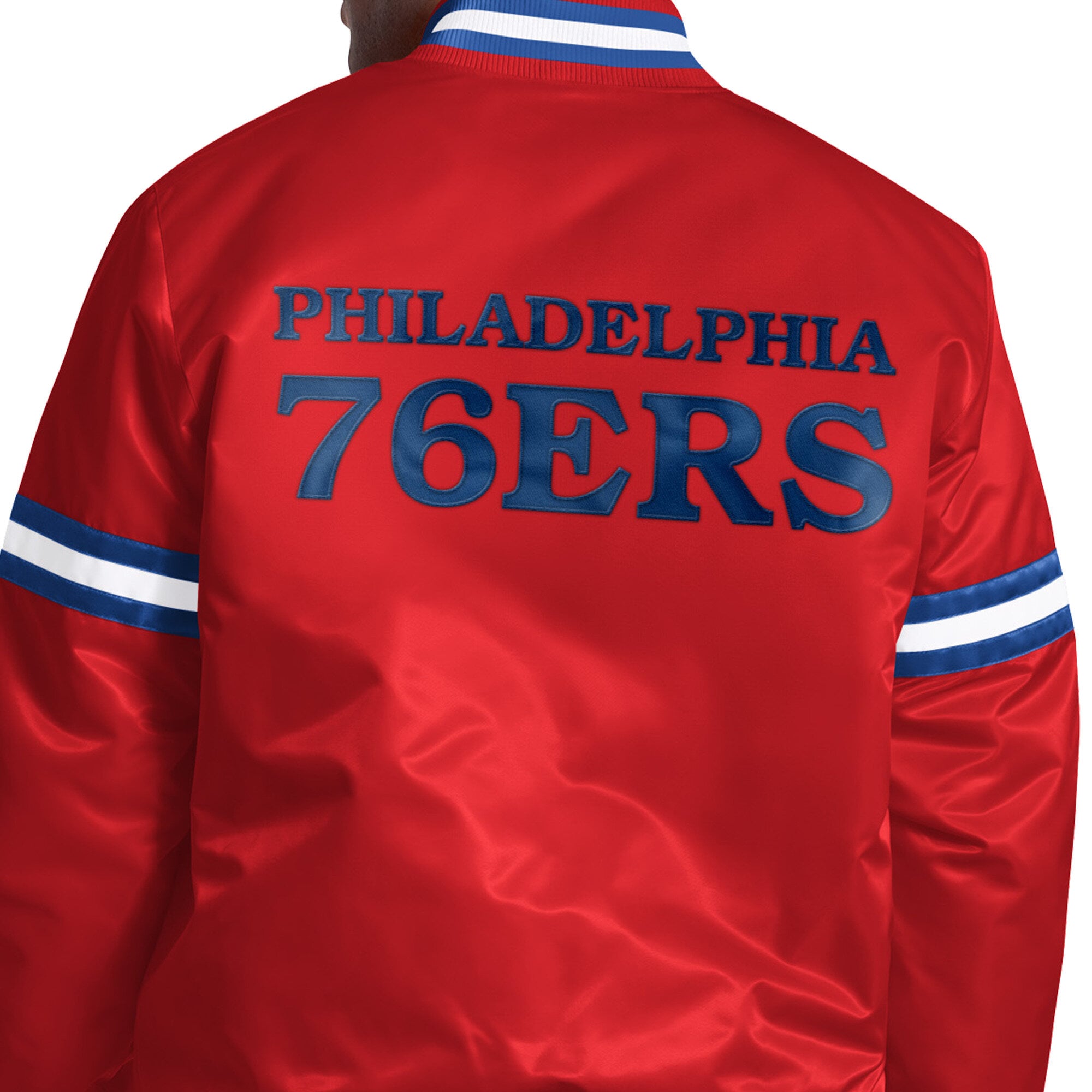 Veste universitaire Starter rouge Philadelphia 76ers Courtside II à boutons-pression pour homme