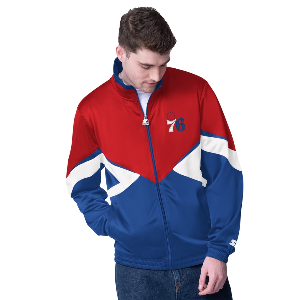 Philadelphia 76ers Starter Rush Applique Full-Zip Track Jacket - Red/Royal