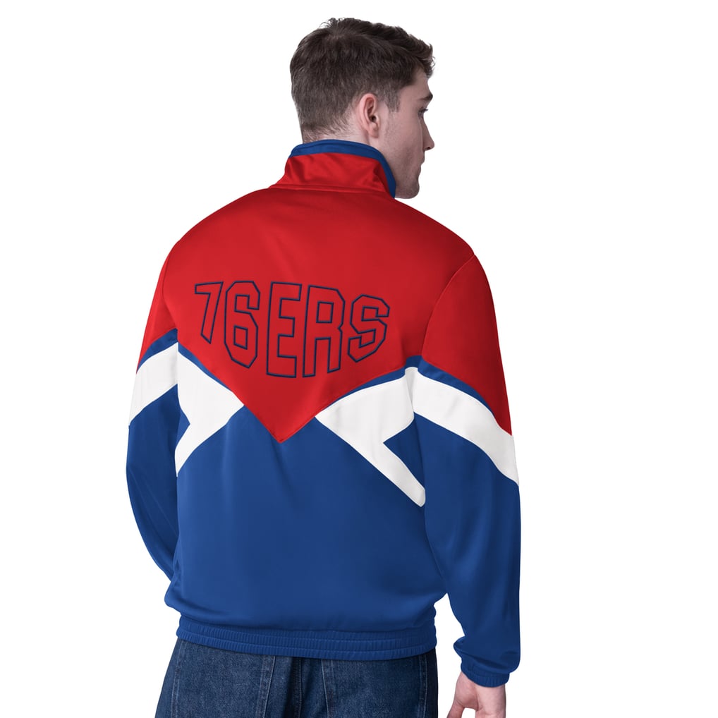 Philadelphia 76ers Starter Rush Applique Full-Zip Track Jacket - Red/Royal