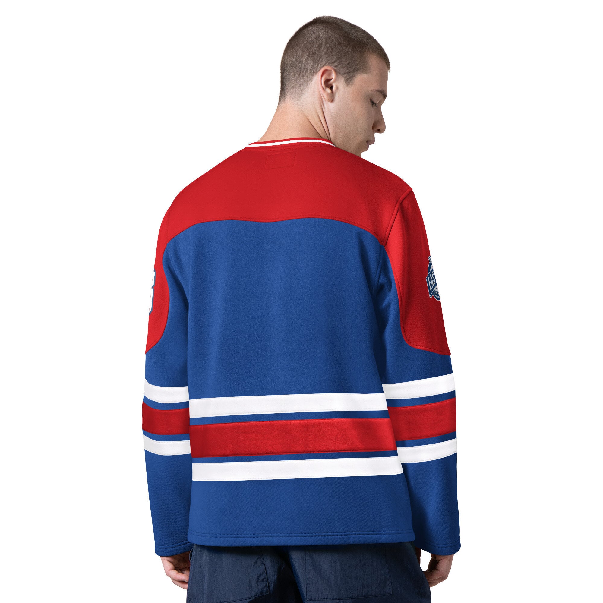 T-shirt à manches longues et col en V Starter Royal Philadelphia 76ers pour homme