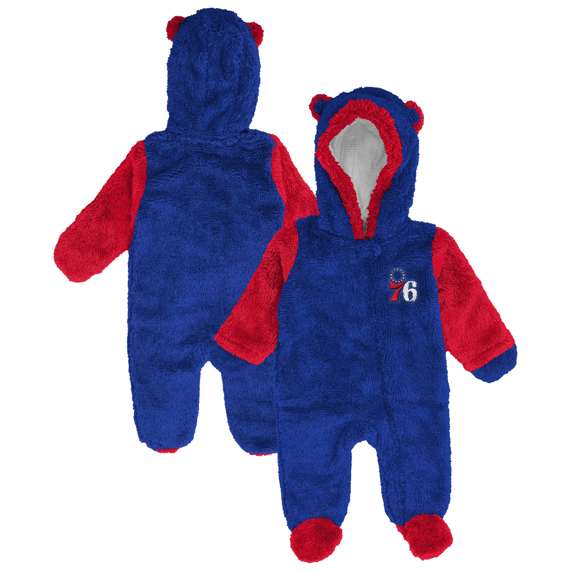 Grenouillère polaire zippée intégrale Outerstuff Royal Philadelphia 76ers pour nouveau-né et nourrisson