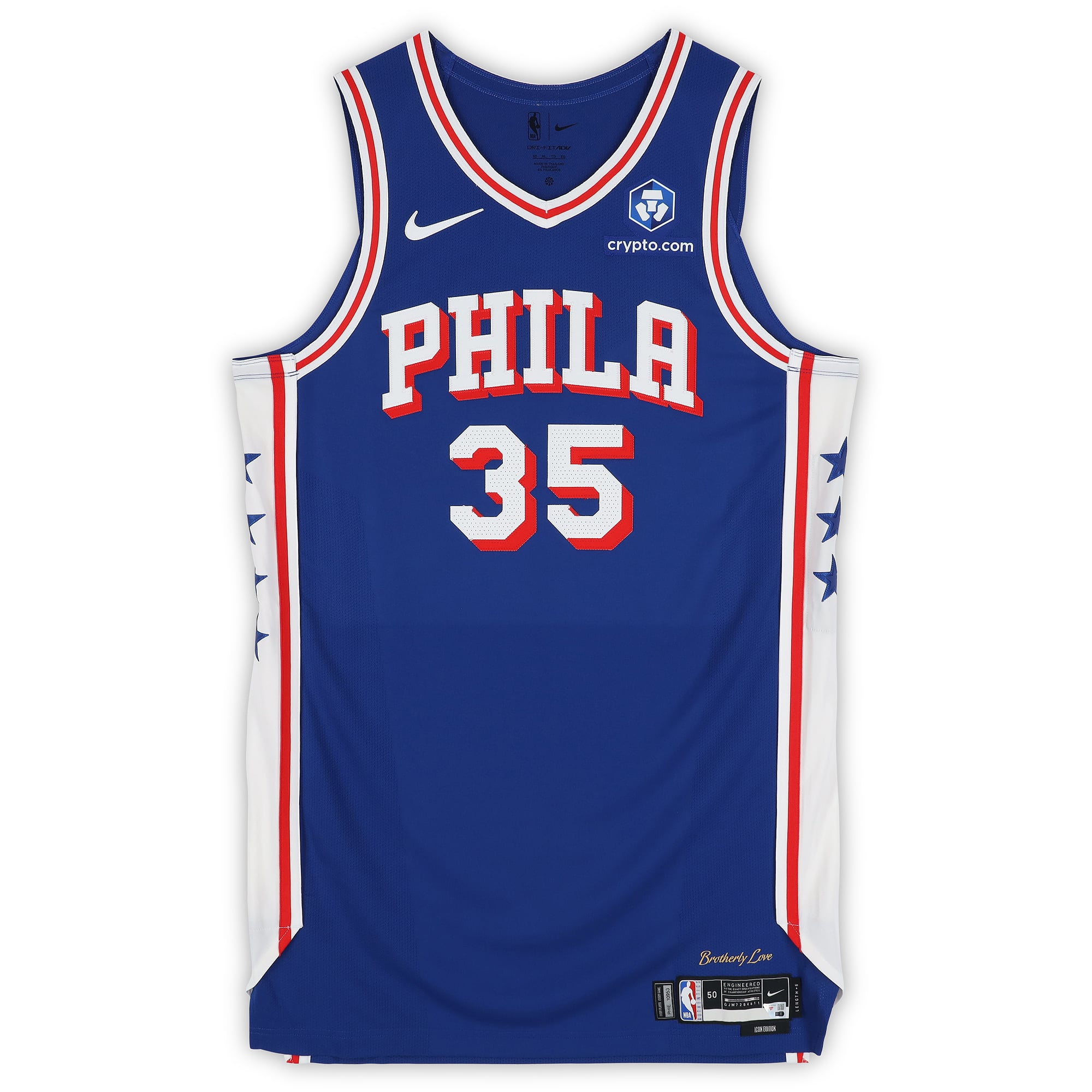 Patrick Baldwin Jr. Philadelphia 76ers Player-Issued #35 Royal Jersey from the 2025-26 NBA Season - Size 50+6