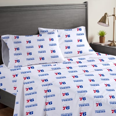 Philadelphia 76ers Pegasus Four-Piece Queen Sheet Set