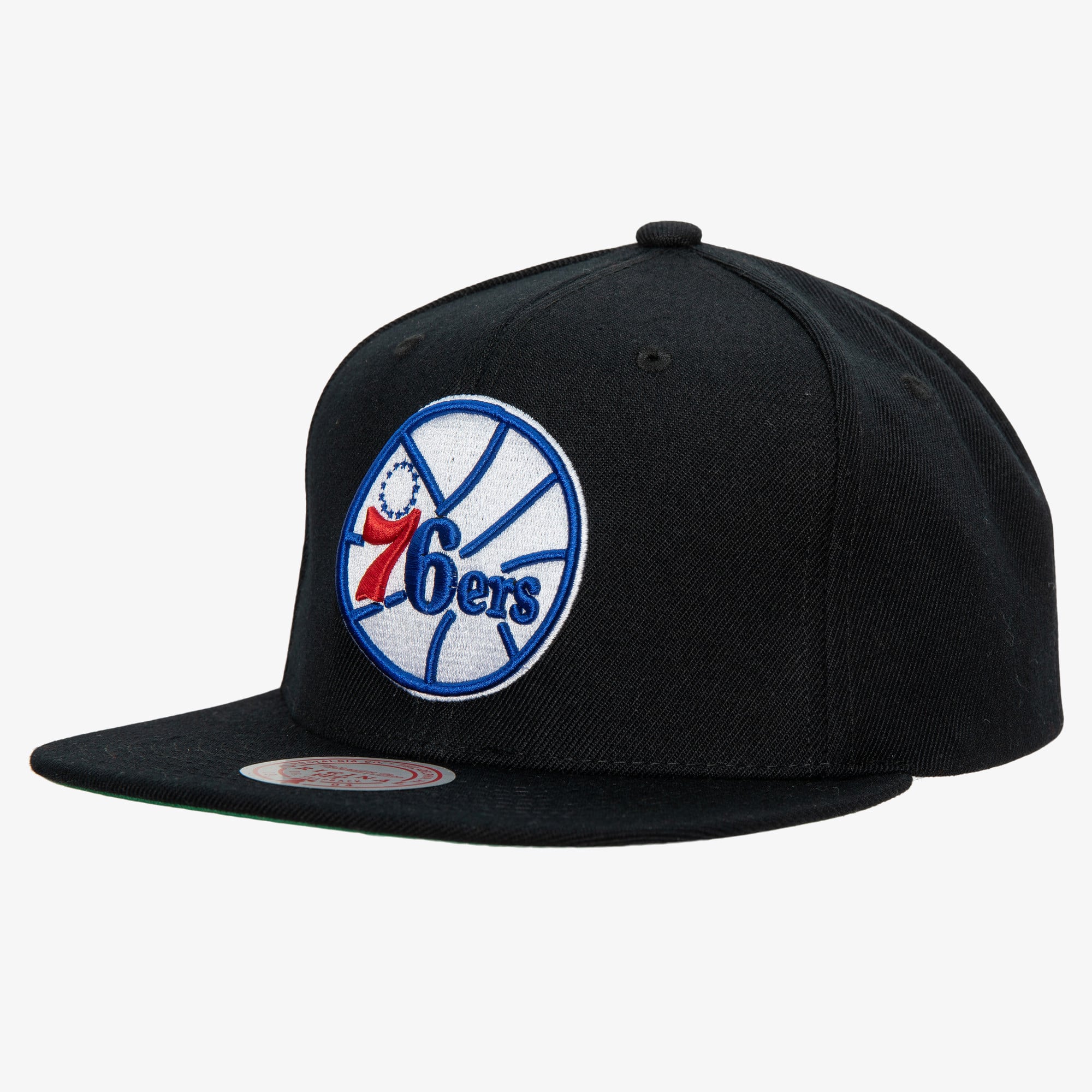 Philadelphia 76ers Black Hardwood Classics Top Spot Snapback Hat