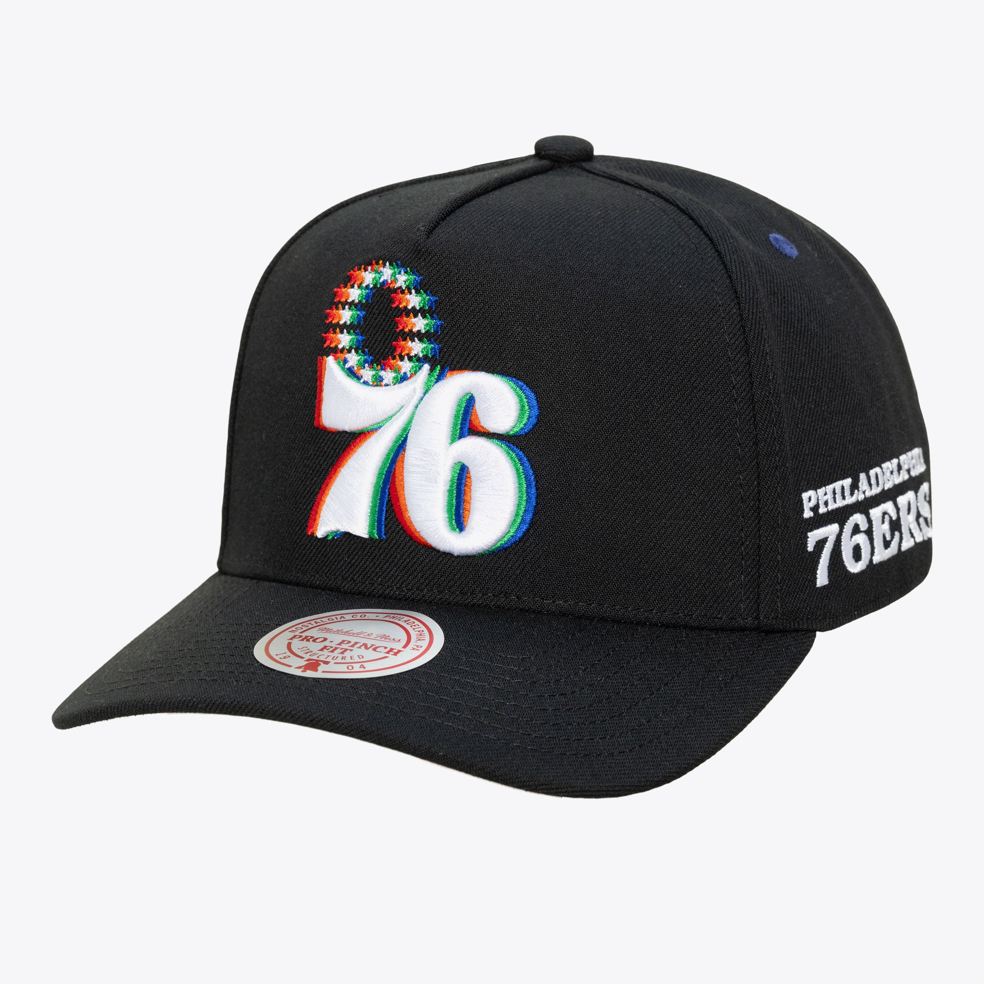 Philadelphia 76ers Black Legendary Home Pro Pinch Snapback Hat