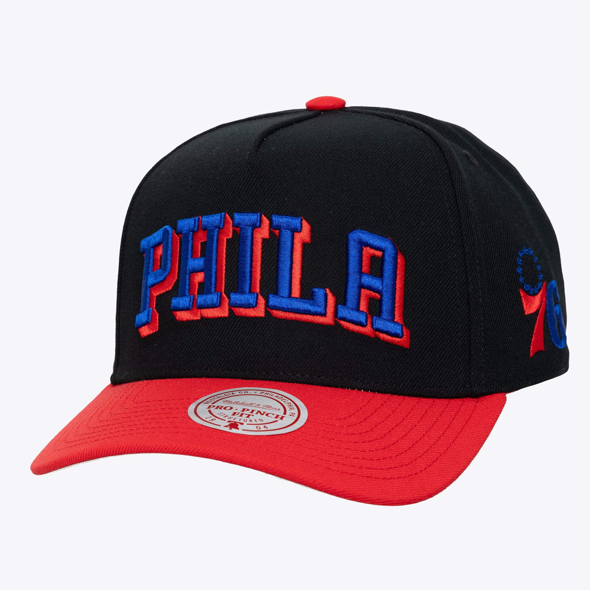 Philadelphia 76ers Black/Red Legendary Away Pro Pinch Snapback Hat