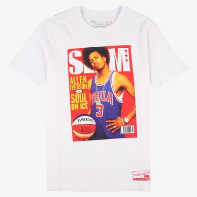 Philadelphia 76ers Mitchell & Ness Allen Iverson Slam T-Shirt - White - Mens