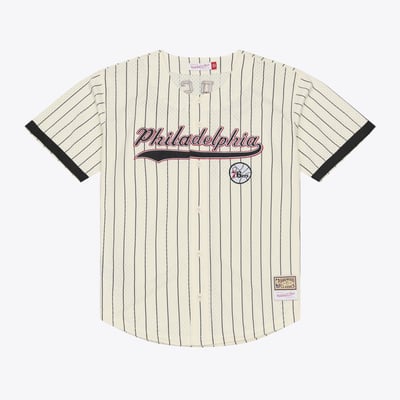 Philadelphia 76ers Mitchell & Ness Legendary Baseball Shirt - Mens