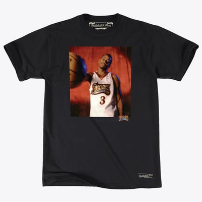Philadelphia 76ers Mitchell & Ness Off Court T-Shirt - Black - Mens