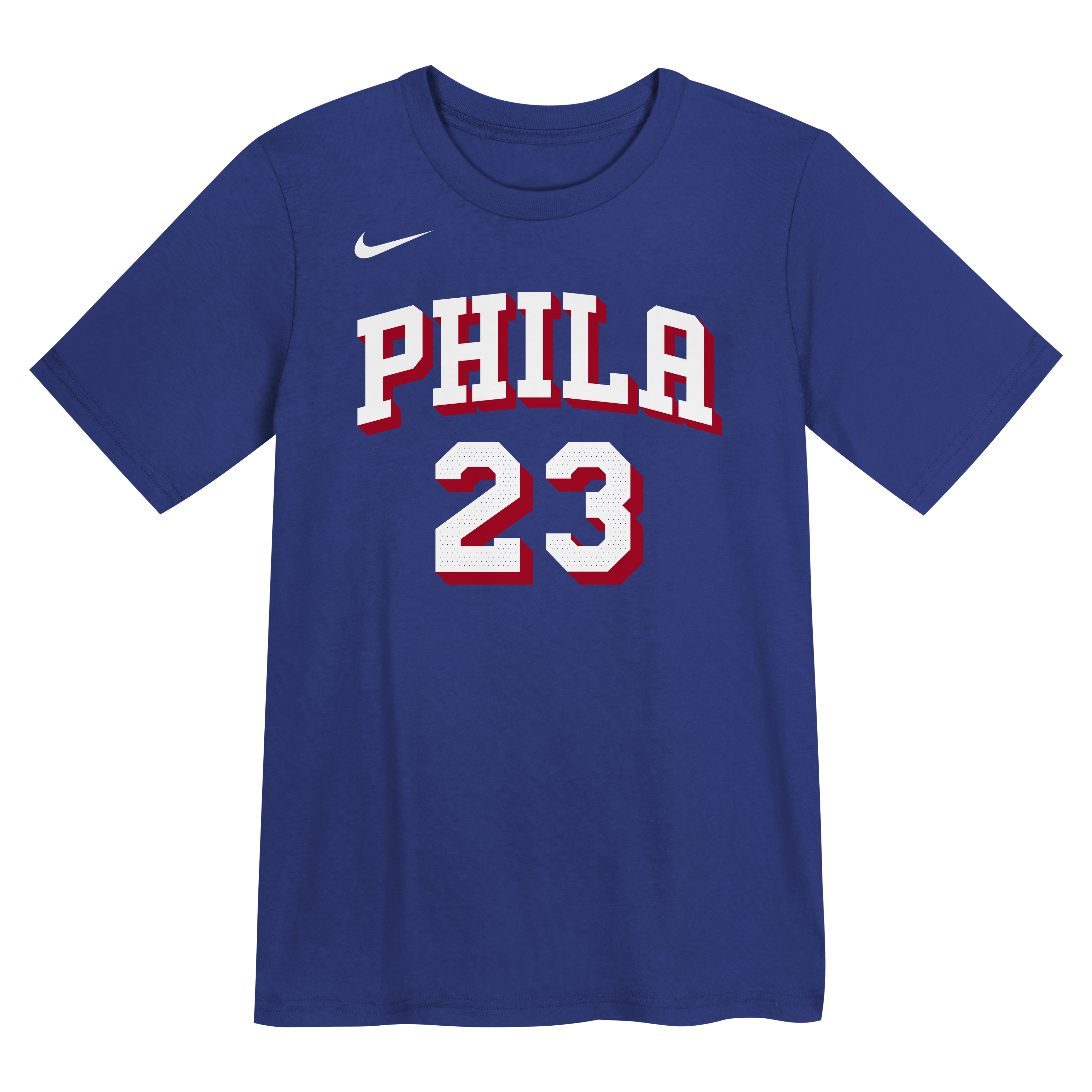 T-shirt Nike LeBron James Royal Philadelphia 76ers Icon pour enfants d'âge préscolaire (nom et numéro)