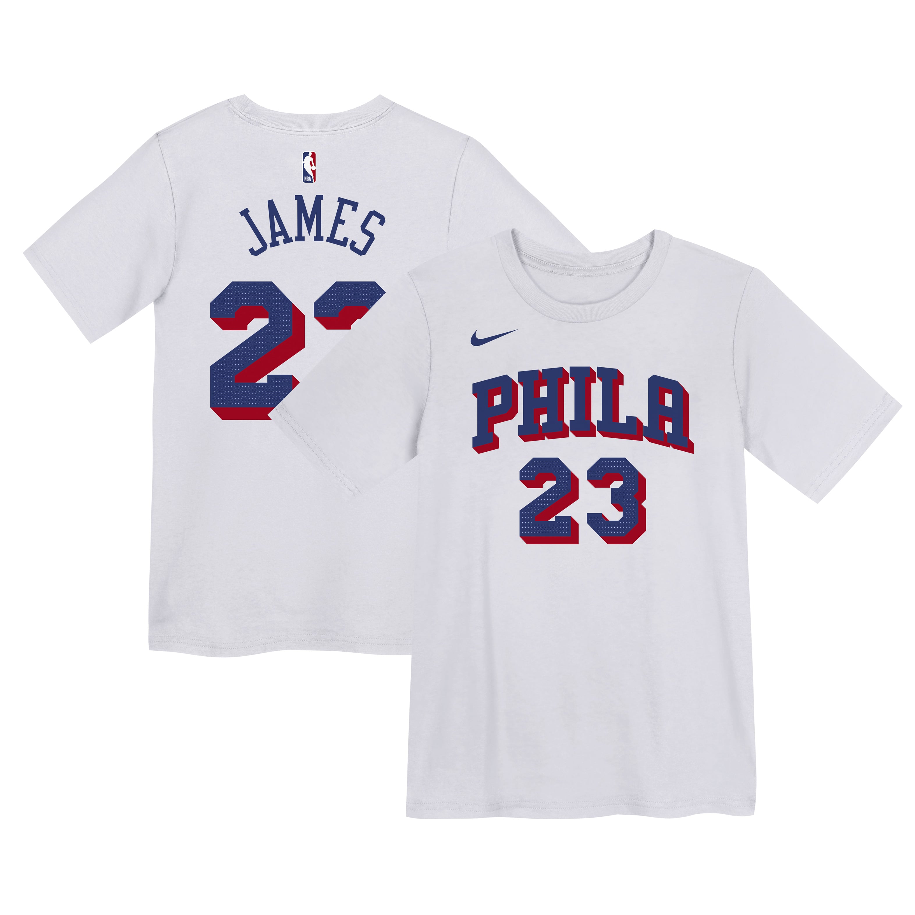 Preschool Nike LeBron James White Philadelphia 76ers Association Name & Number T-Shirt