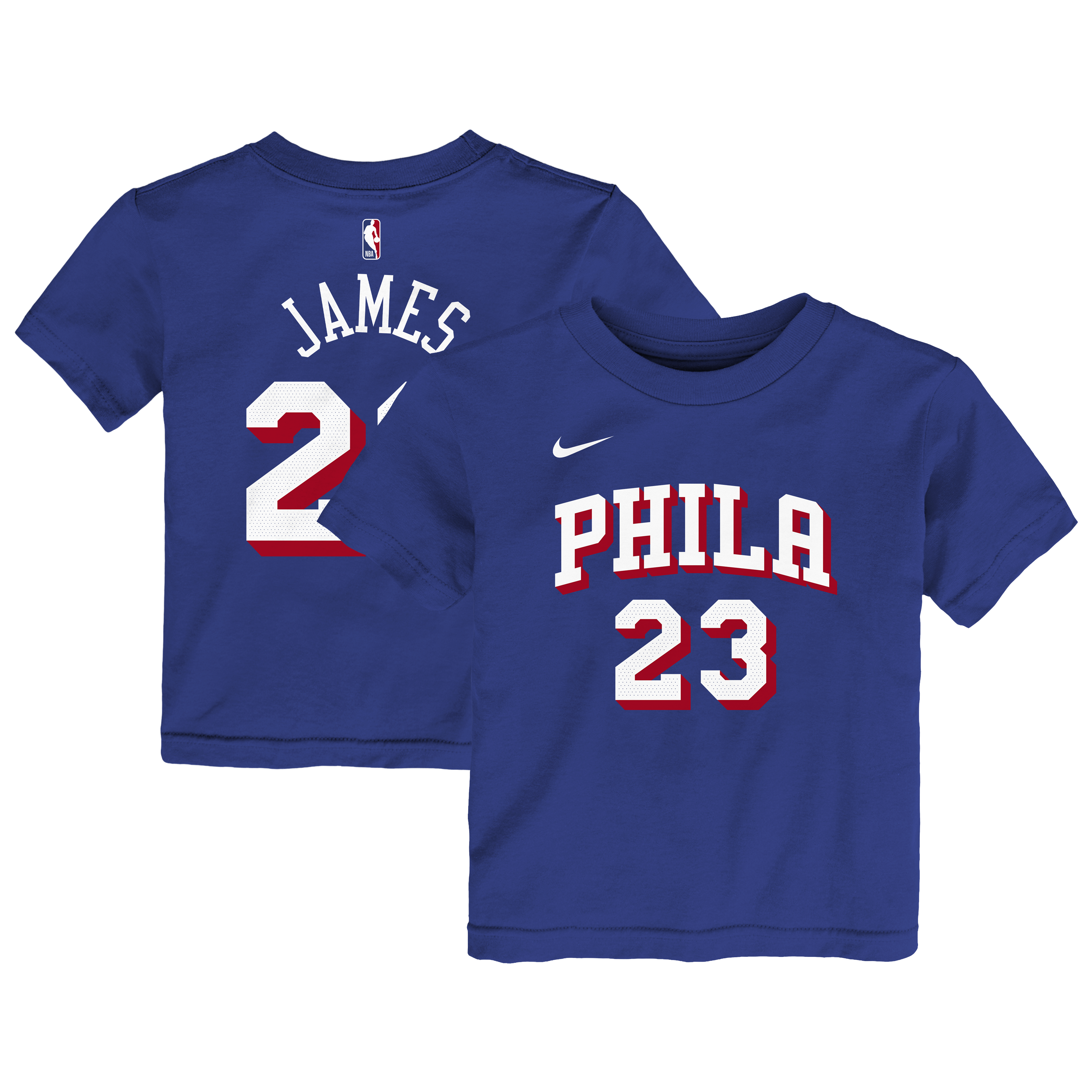 Toddler Nike LeBron James Royal Philadelphia 76ers Icon Name & Number T-Shirt