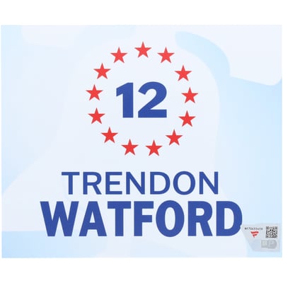 Trendon Watford Philadelphia 76ers Fanatics Authentic Player-Issued #12 White Nameplate from the 2025-26 NBA Season  