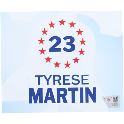 Tyrese Martin Philadelphia 76ers Fanatics Authentic Player-Issued #23 White Nameplate from the 2025-26 NBA Season  