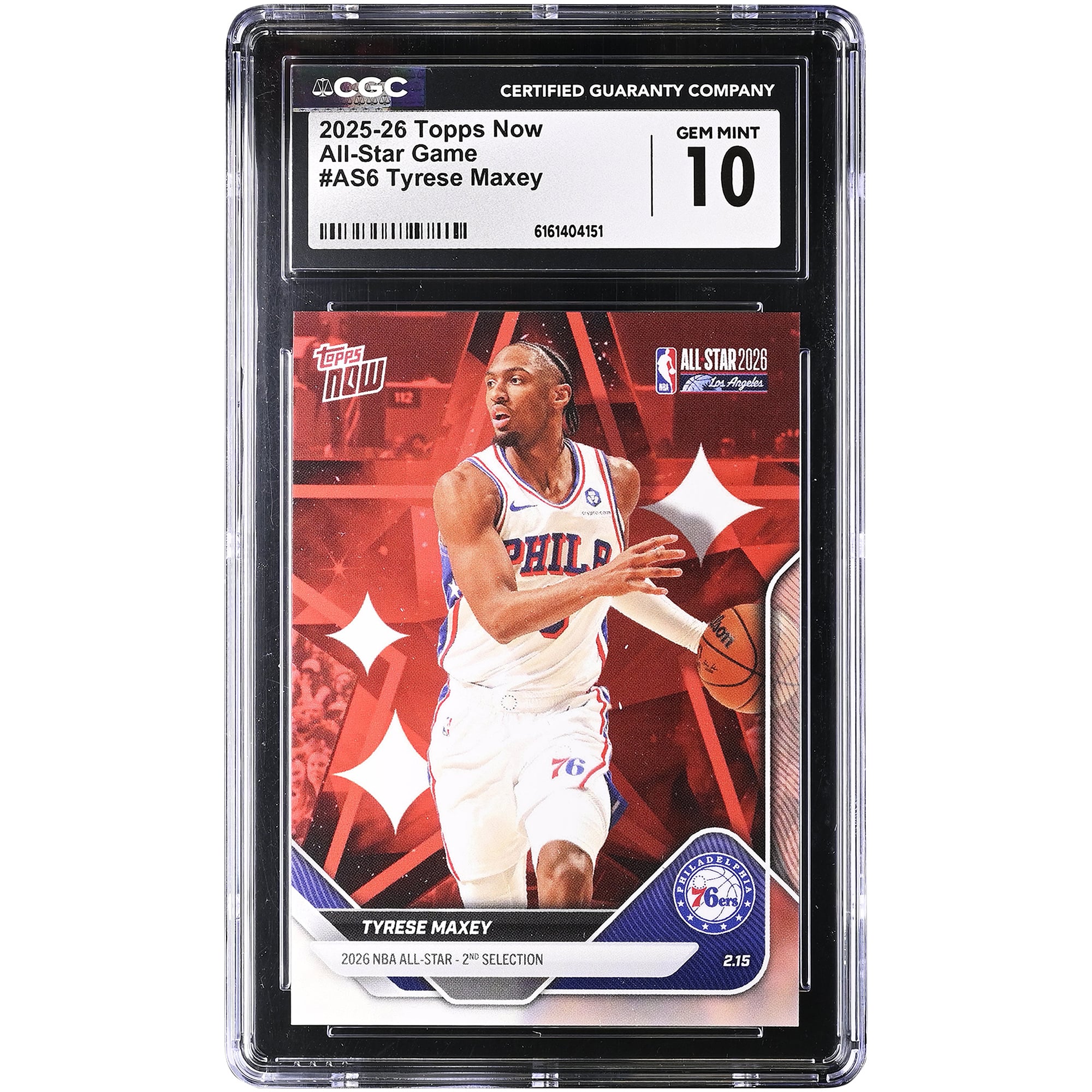 Tyrese Maxey Philadelphia 76ers 2025-26 Topps Now All-Star Game #AS6 CGC Authenticated Card