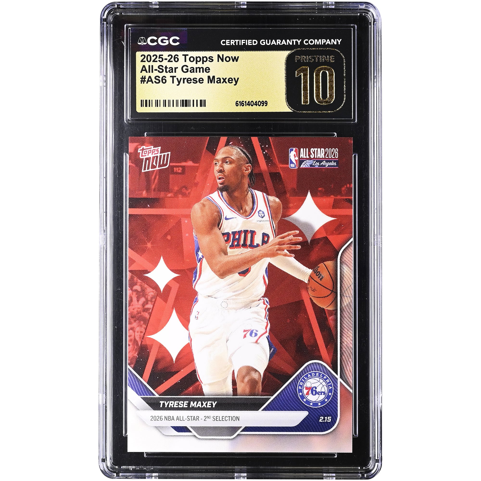 Tyrese Maxey Philadelphia 76ers 2025-26 Topps Now All-Star Game #AS6 CGC Authenticated PRISTINE 10 Card