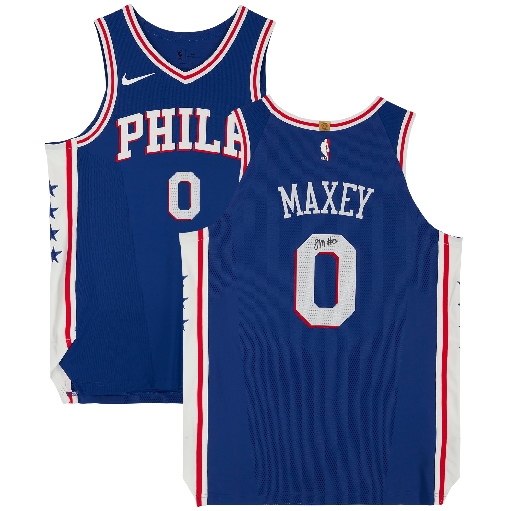 Tyrese Maxey Philadelphia 76ers Autographed Nike 2020-21 Blue Icon Jersey