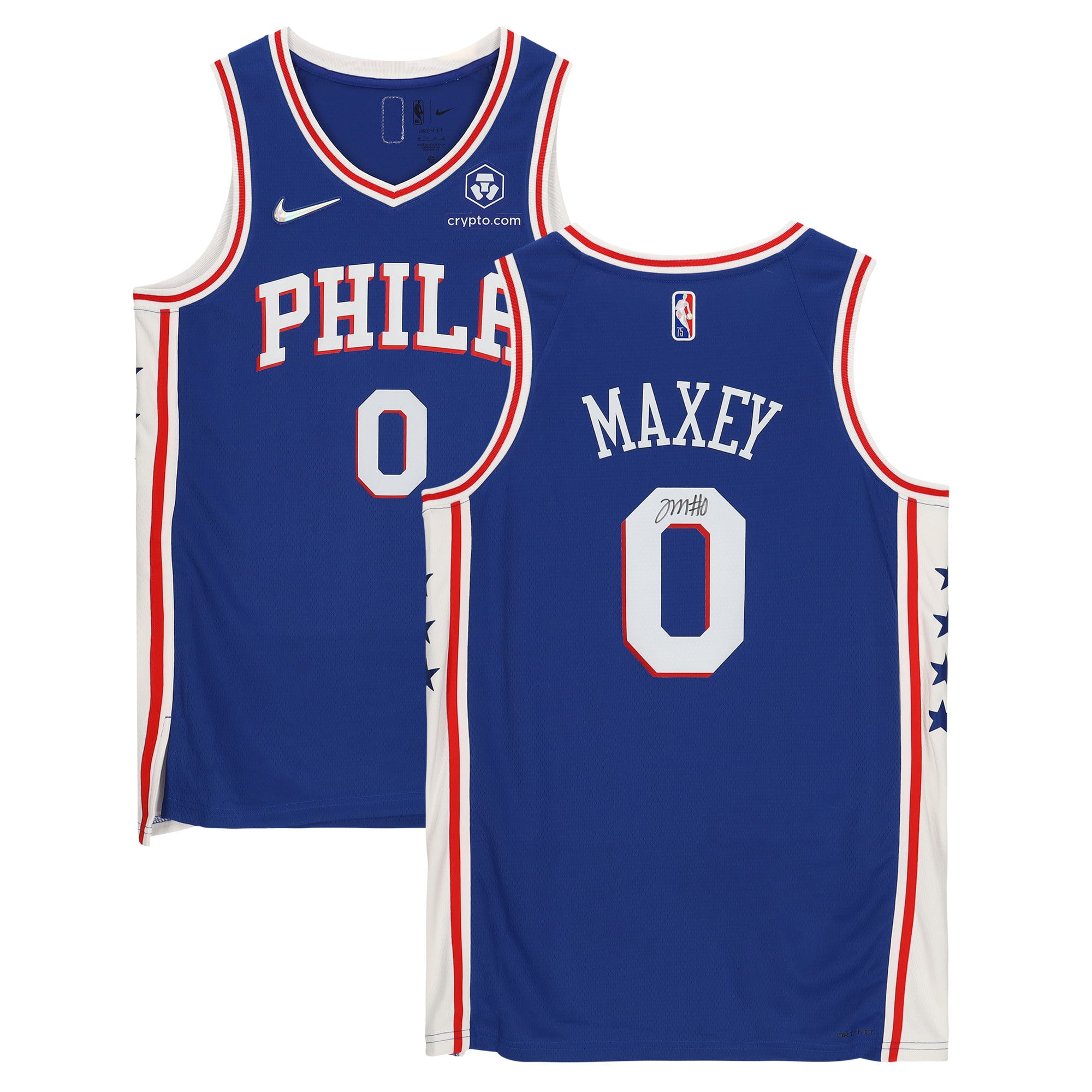 Tyrese Maxey Royal Philadelphia 76ers Autographed Nike 2021 Icon Swingman Jersey