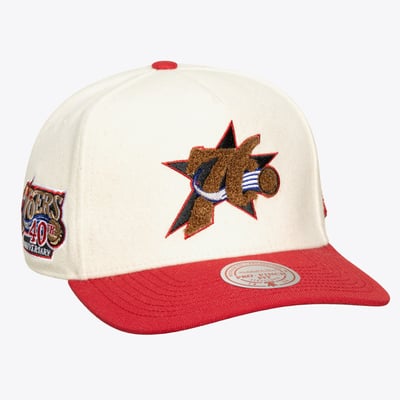 Philadelphia 76ers Mitchell & Ness Unisex Cream Team Pro Adjustable Hat - Cream
