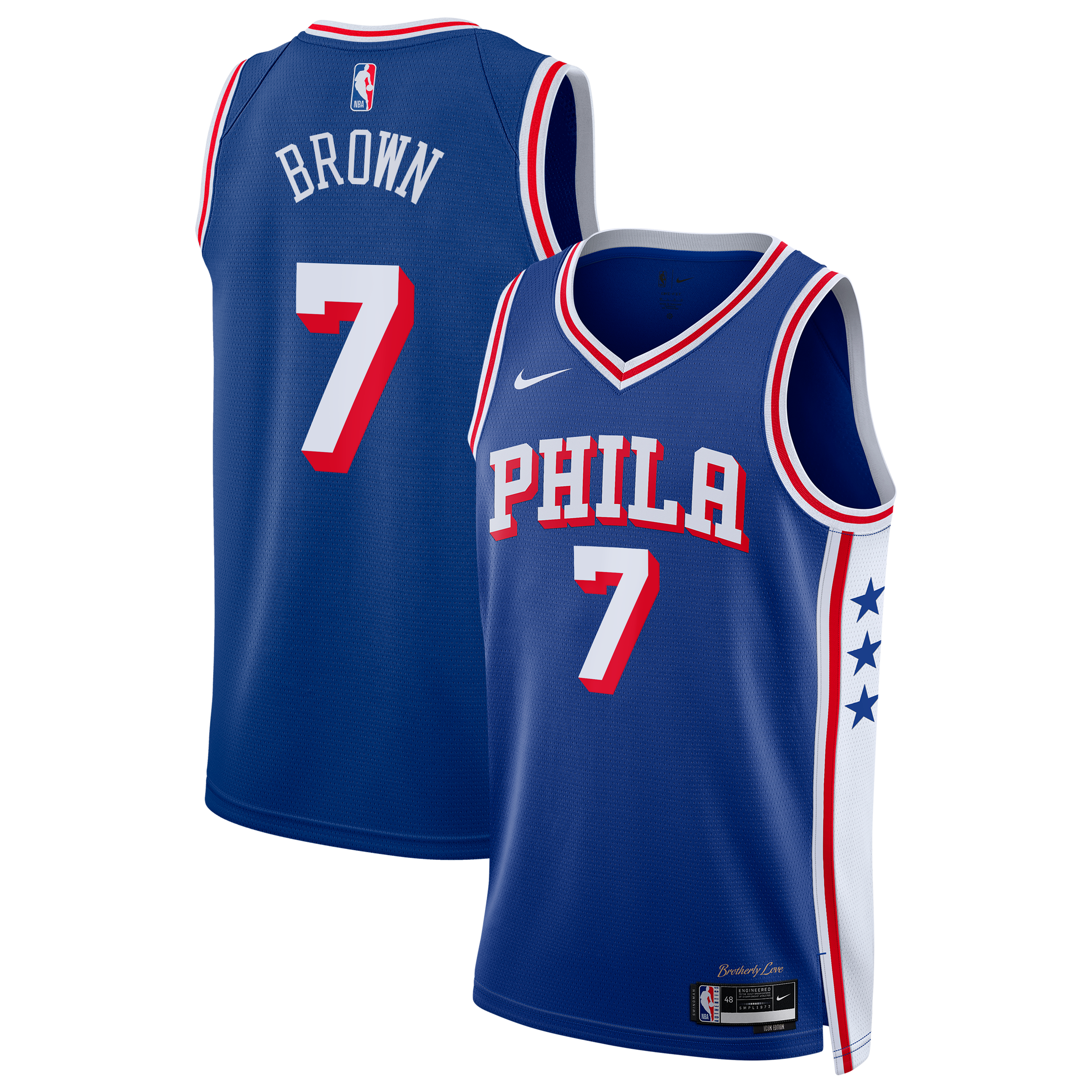Unisex Nike Jaylen Brown Royal Philadelphia 76ers Swingman Jersey - Icon Edition
