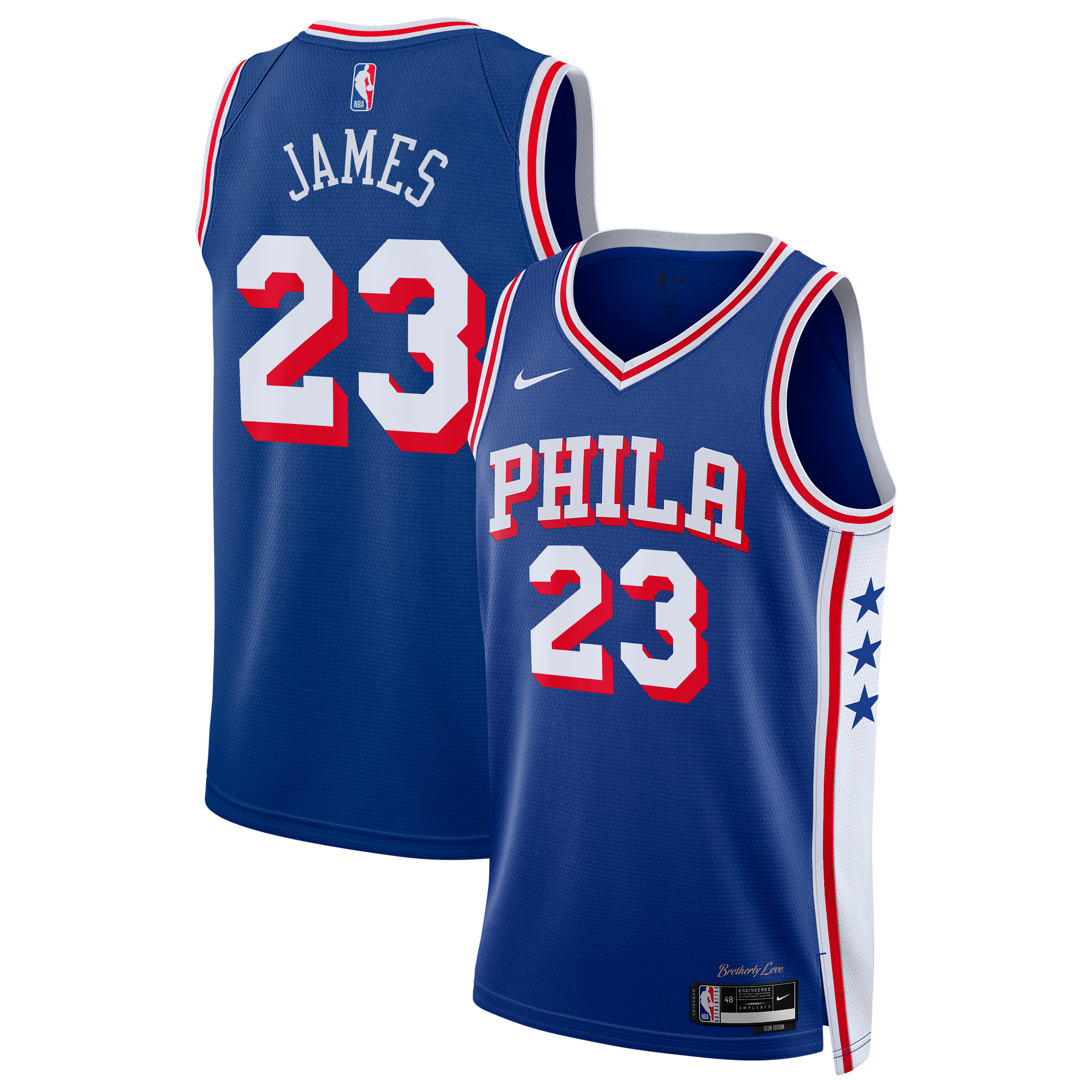 Maillot unisexe Nike LeBron James Royal Philadelphia 76ers Swingman - Édition Icon