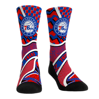  Philadelphia 76ers Rock Em Unisex Ball Pattern Crew Socks - Blue