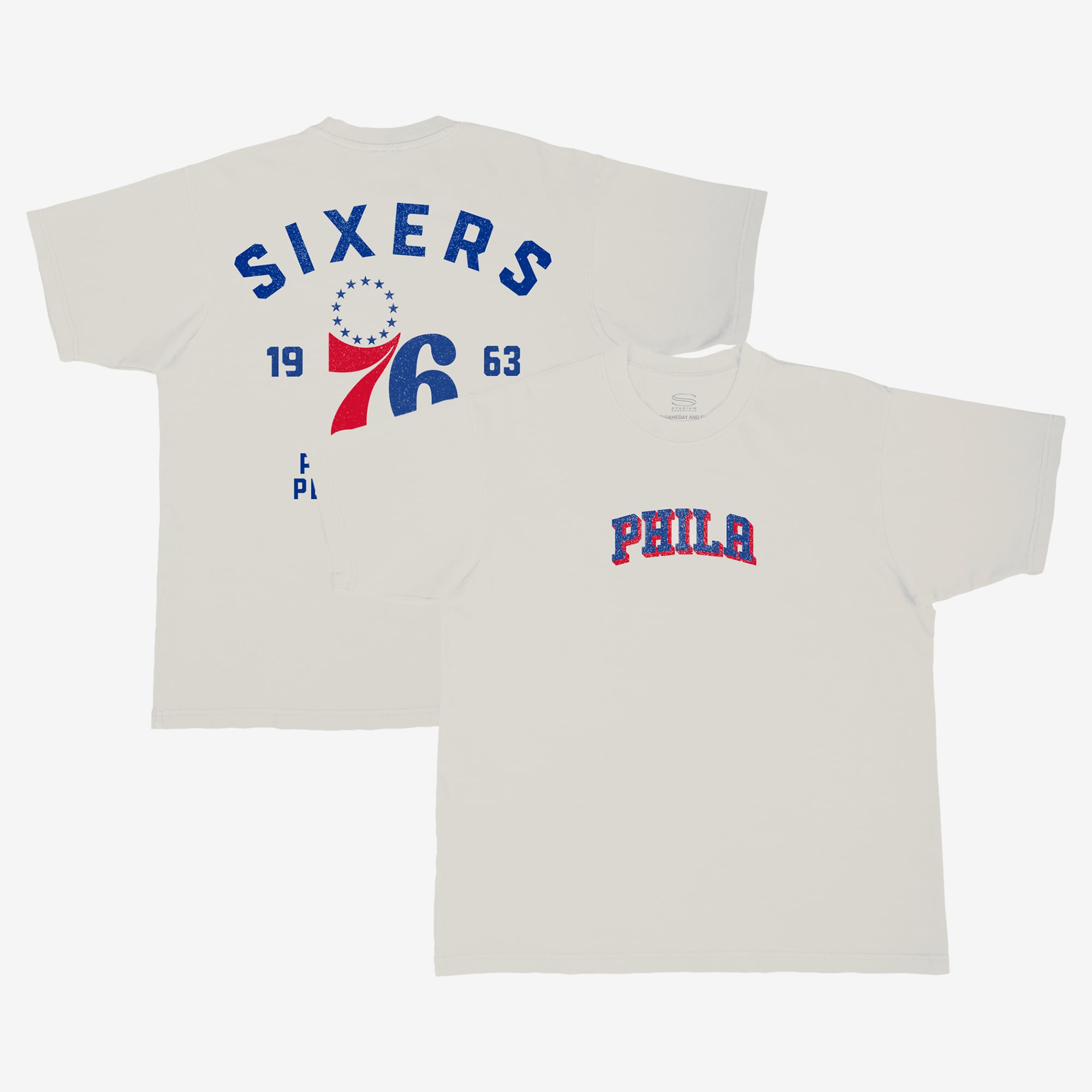 Unisex Stadium Essentials  Cream Philadelphia 76ers Get Back Urban T-Shirt