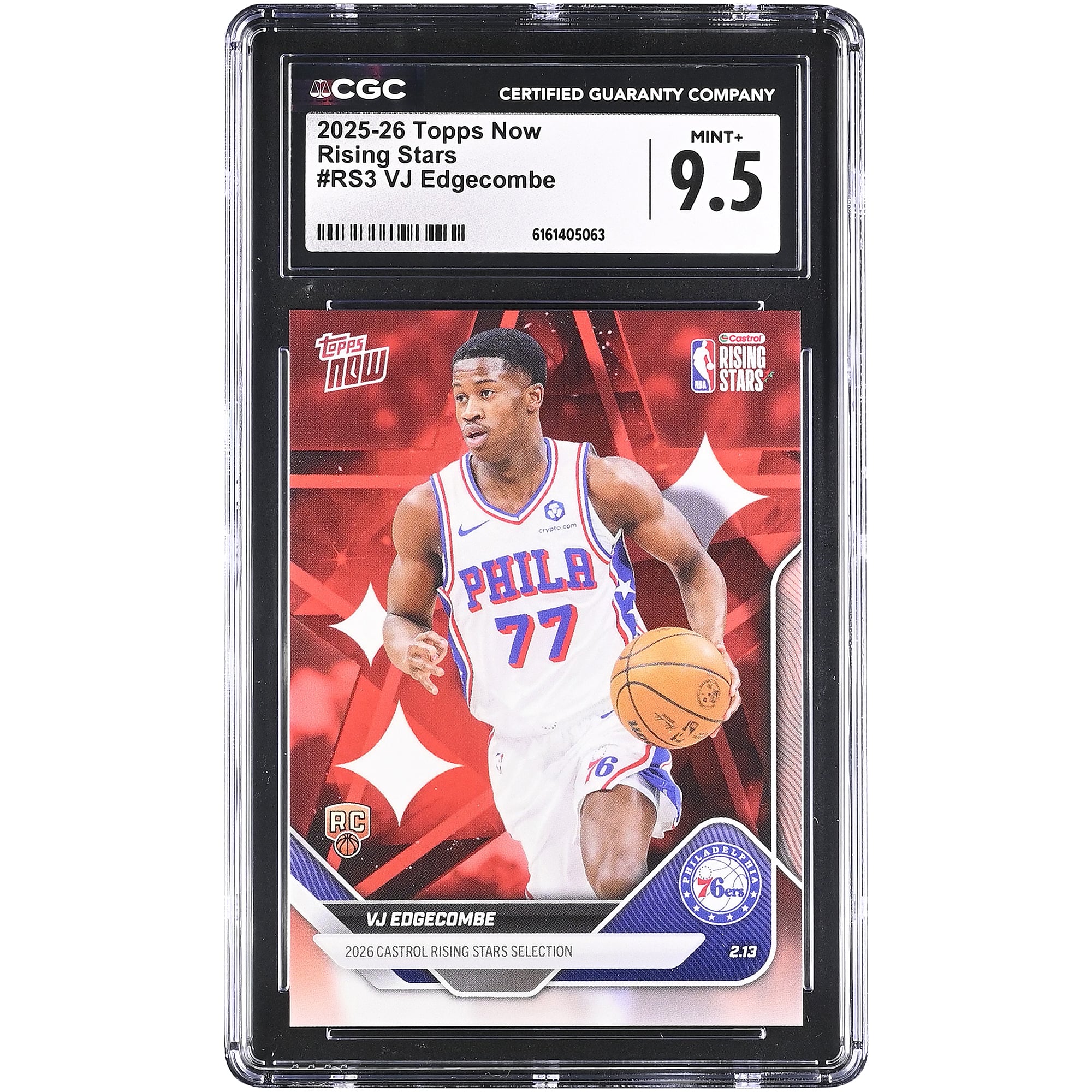 VJ Edgecombe Philadelphia 76ers 2025-26 Topps Now Rising Stars #RS3 CGC Authenticated Rookie Card