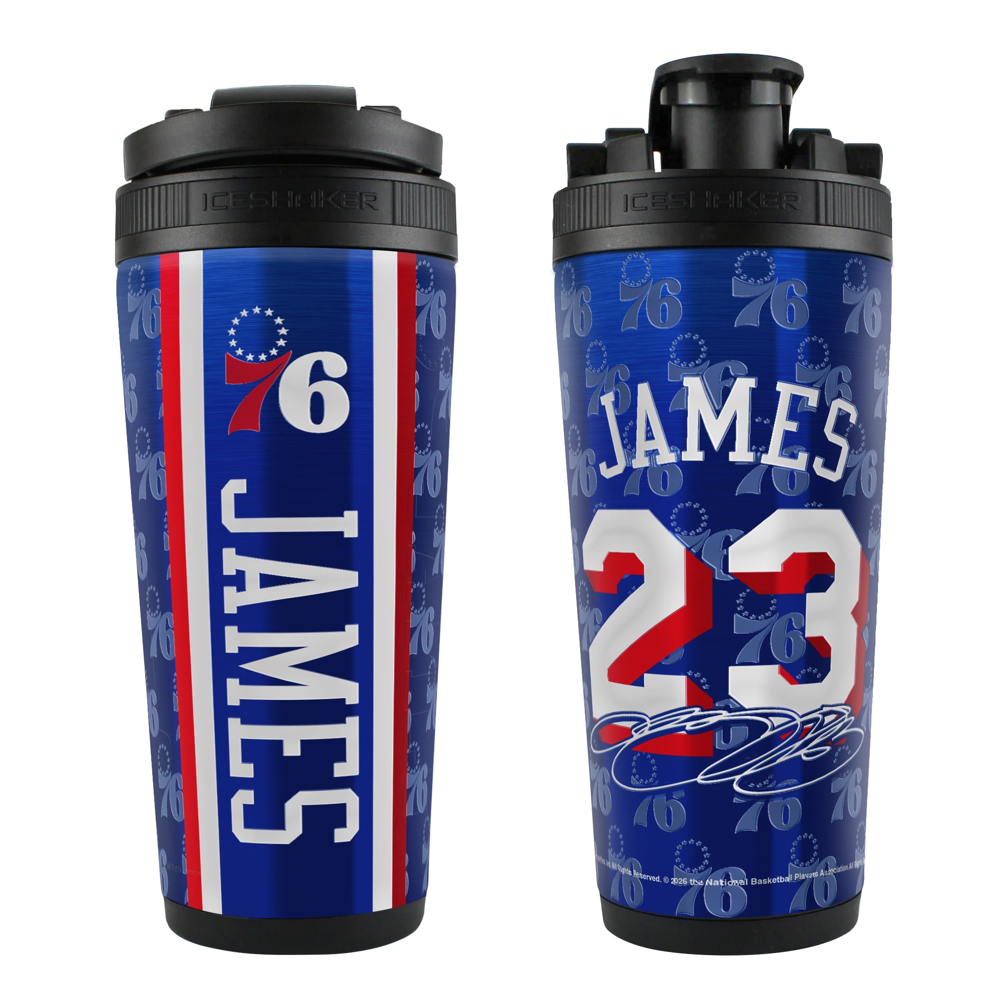 WinCraft LeBron James Philadelphia 76ers 26oz. 4D Ice Shaker Blender Bottle