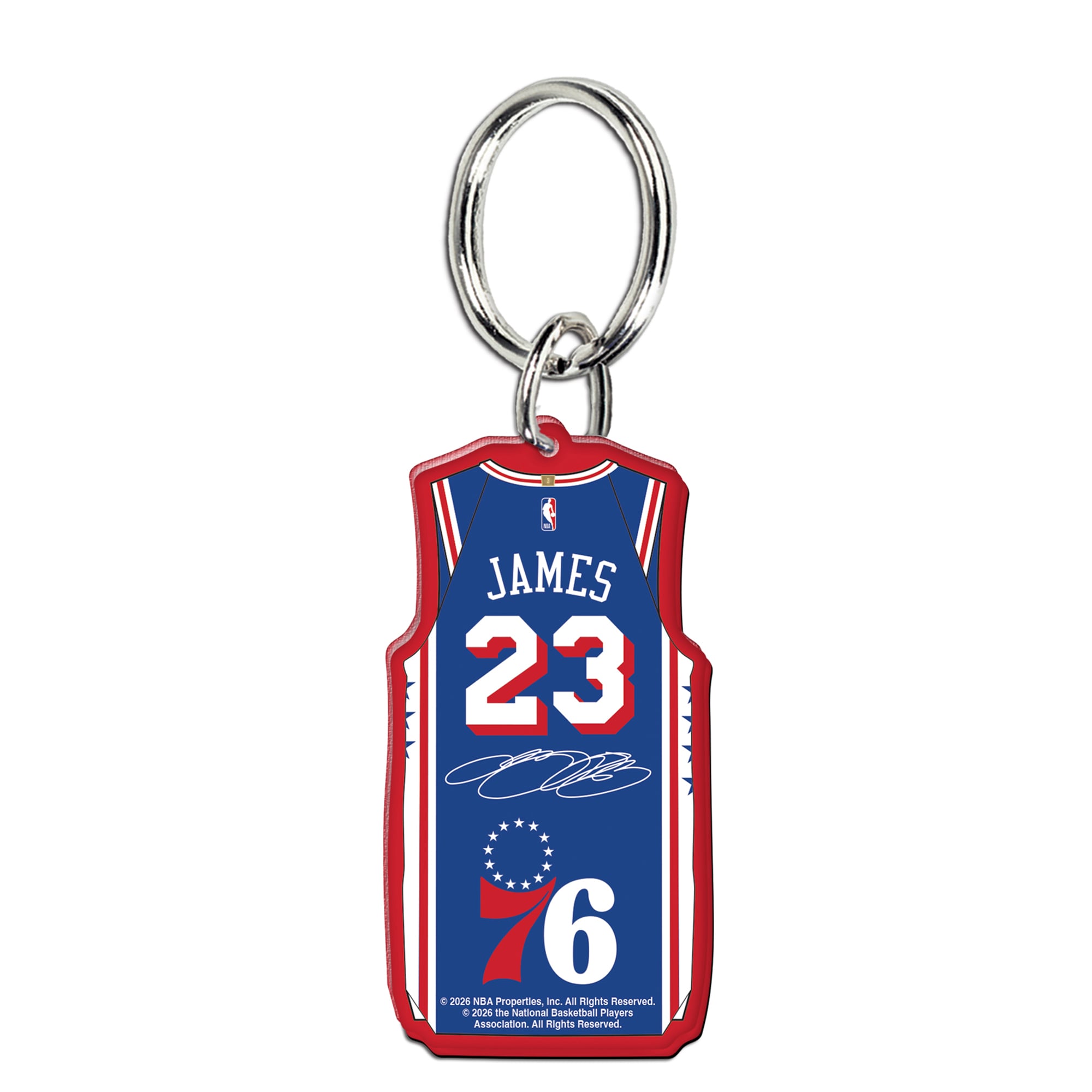 WinCraft LeBron James Philadelphia 76ers Premium Acrylic Key Ring