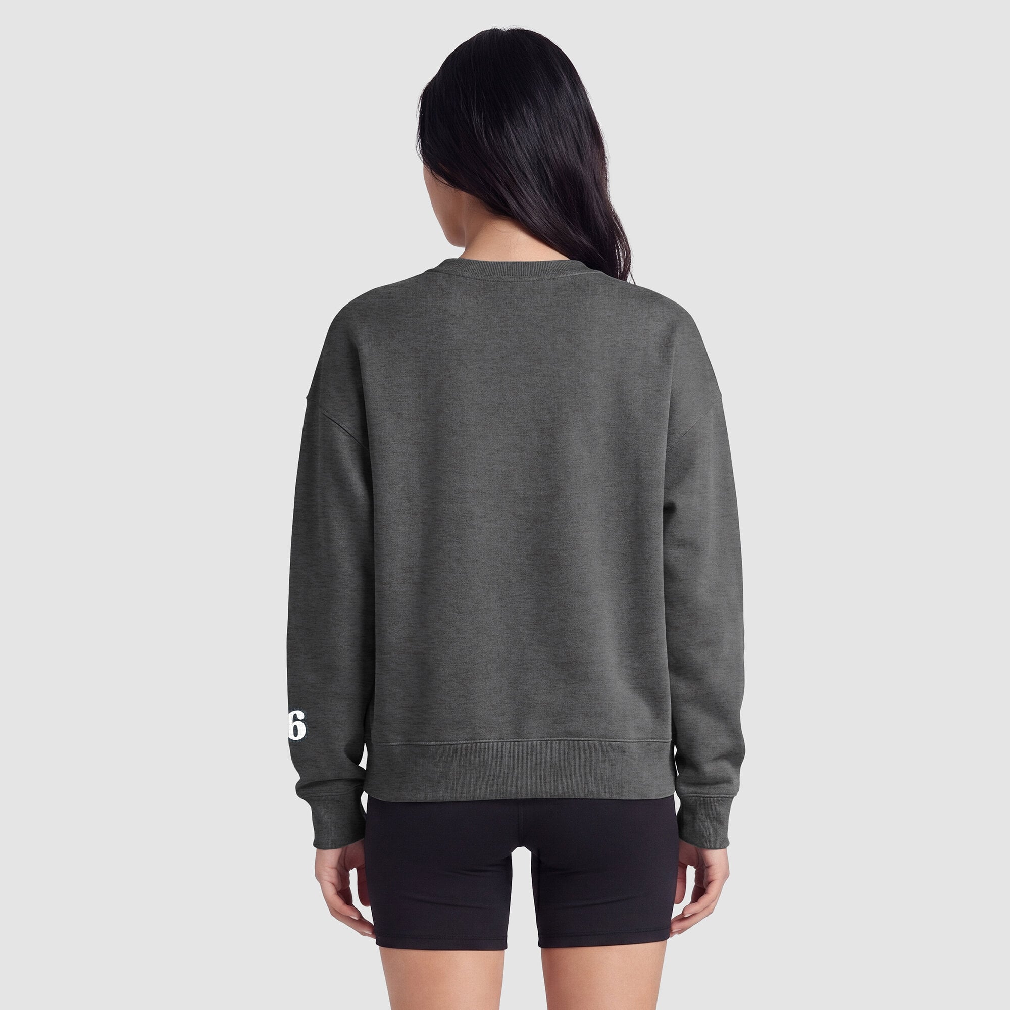 Women's Champion  Heather Gray Philadelphia 76ers Contrast Crewneck Sweatshirt