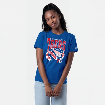 Philadelphia 76ers Champion Women's Banner T-Shirt - Royal