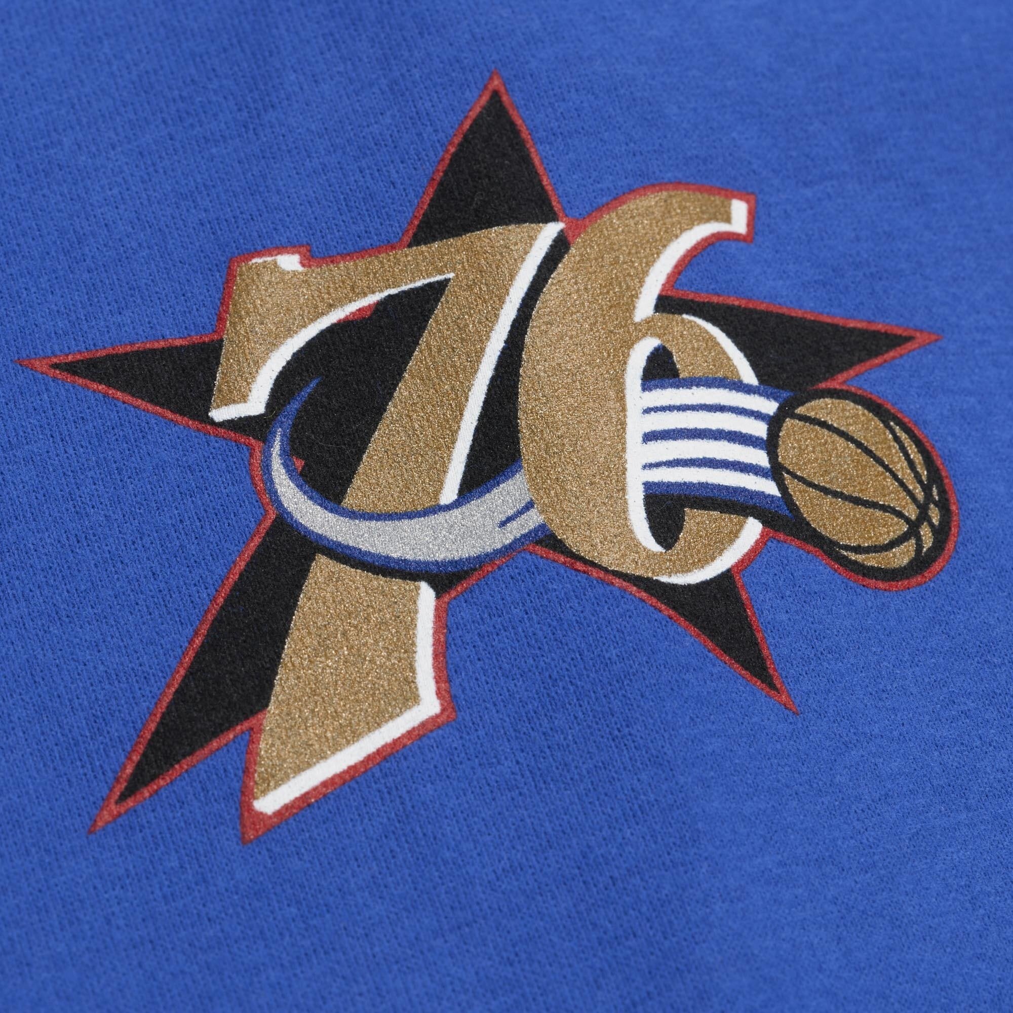 Women's Mitchell & Ness Allen Iverson Blue Philadelphia 76ers Name Number Crewneck Sweatshirt