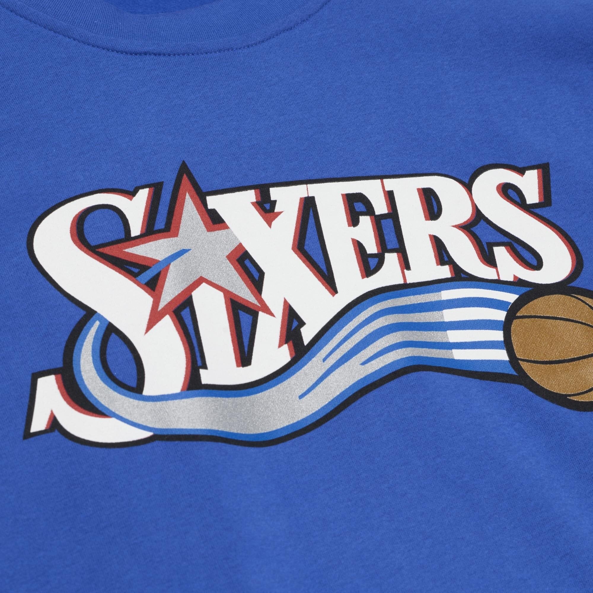 Women's Mitchell & Ness Allen Iverson Blue Philadelphia 76ers Name Number Crewneck Sweatshirt